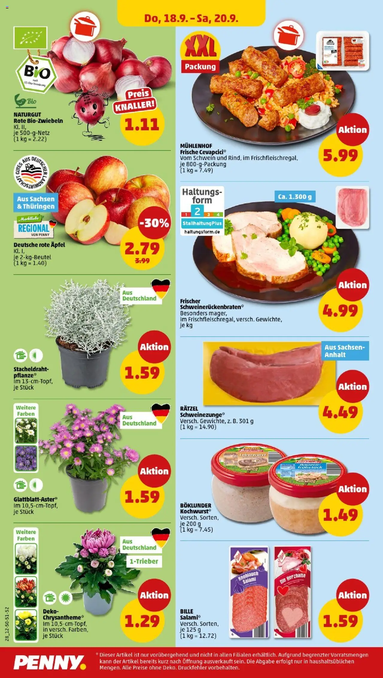 Penny - Sachsen – gültig ab 15.09.2025 | Seite: 30 | Produkte: Cevapcici, Äpfel, Knoblauch, Salami