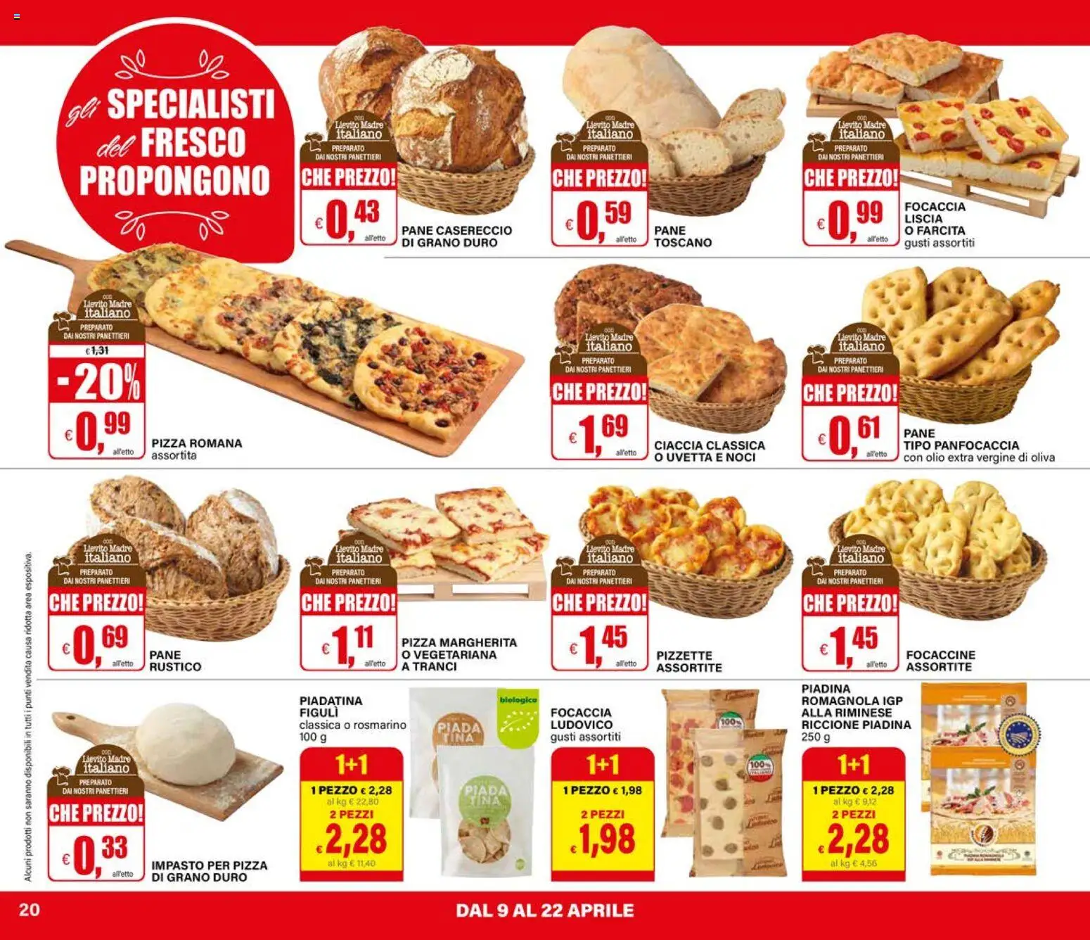 Volantino Il Gigante del 09.04.2026 | Pagina: 20 | Prodotti: Rosmarino, Pane, Olio, Noci