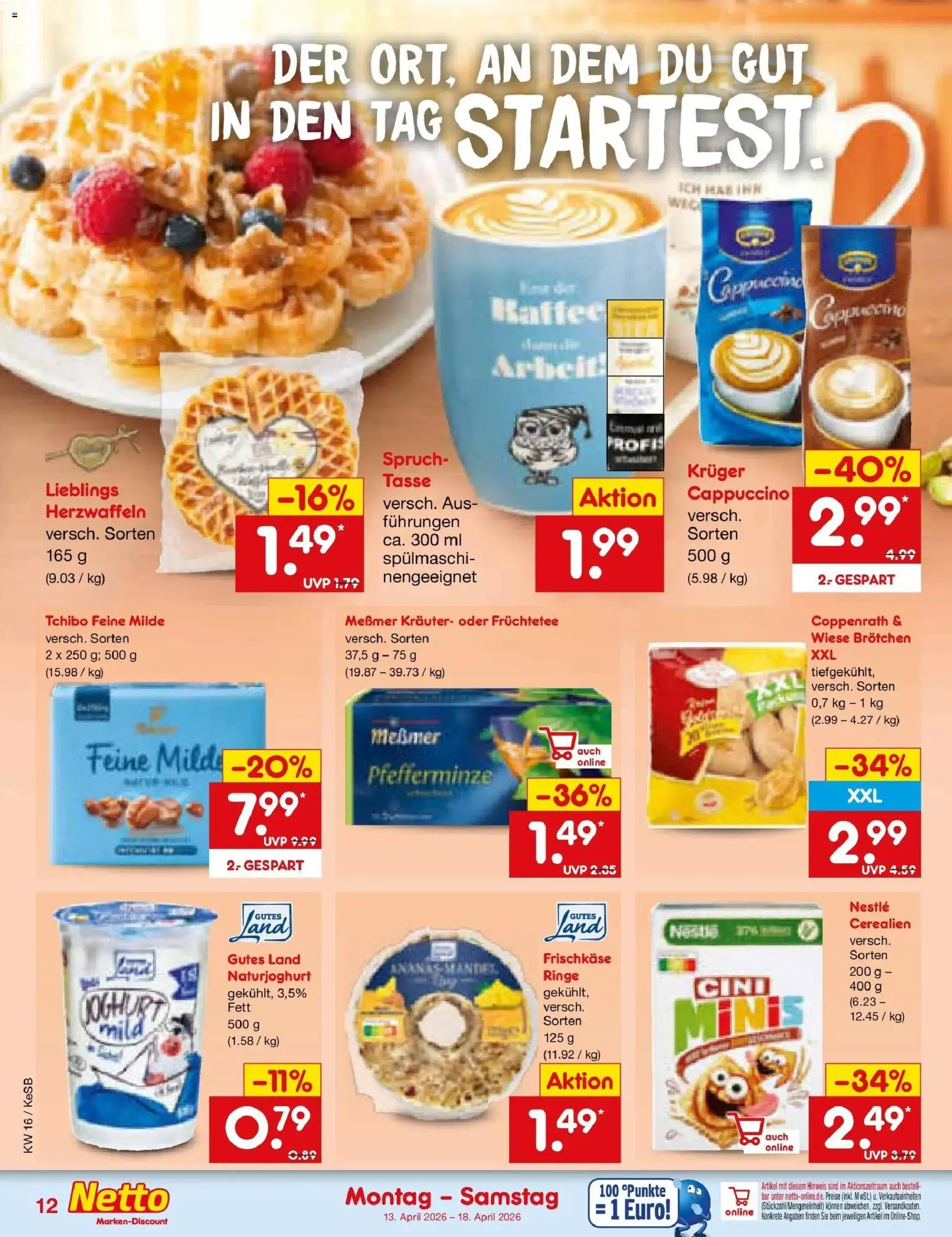 Netto Marken-Discount Prospekt Kruft	 – gültig ab 13.04.2026 | Seite: 14 | Produkte: Joghurt, Kaffee, Messmer, Frischkase