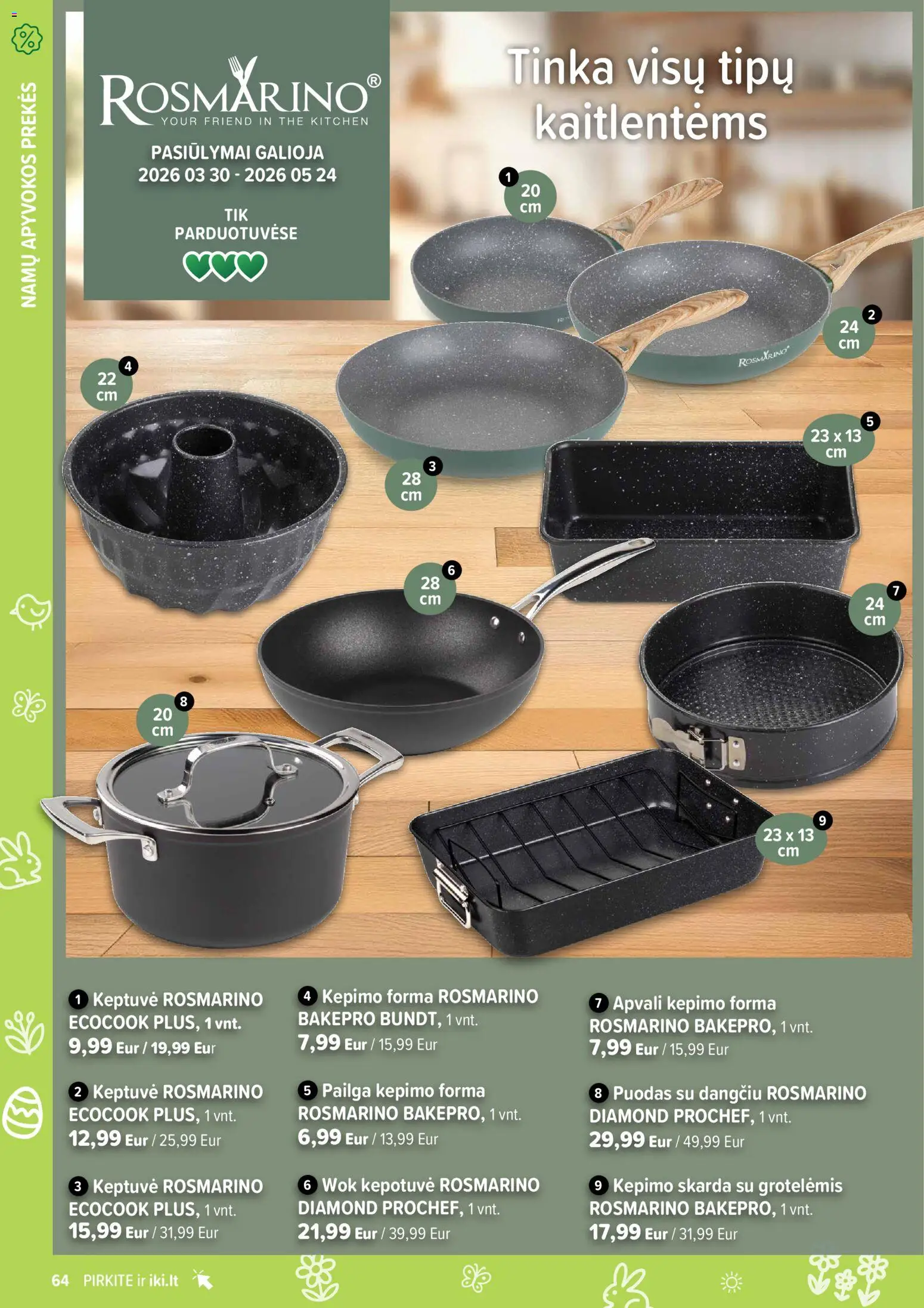 IKI akcijos nuo 30.03.2026 | Puslapis: 64 | Prekių: Keptuvė, Puodas
