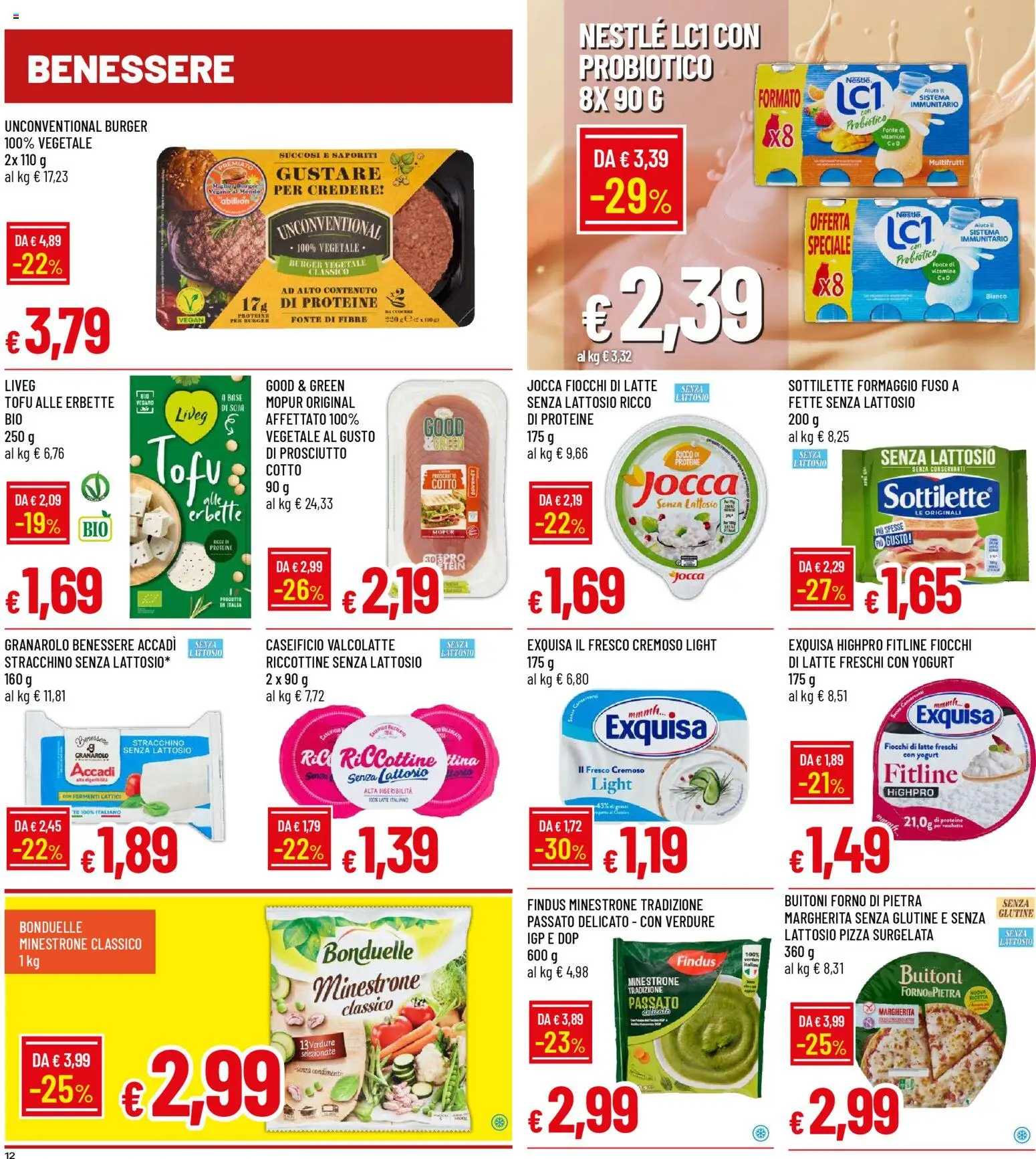 Volantino Galassia del 08.01.2026 | Pagina: 12 | Prodotti: Minestrone, Pizza, Verdure, Stracchino