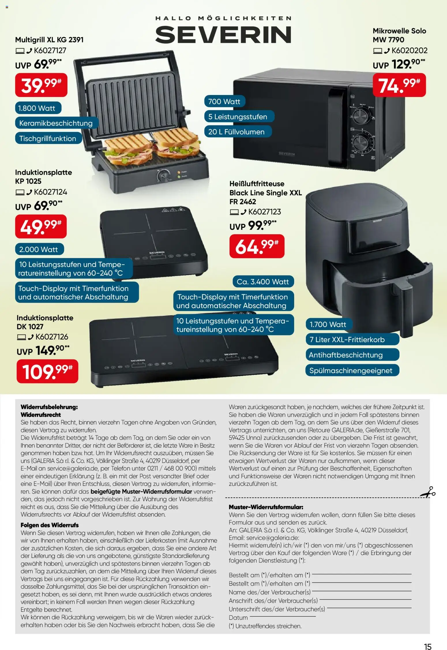 Galeria Karstadt Kaufhof Prospekt 	 – gültig ab 30.03.2026 | Seite: 15 | Produkte: Mikrowelle, Heißluftfritteuse, Telefon