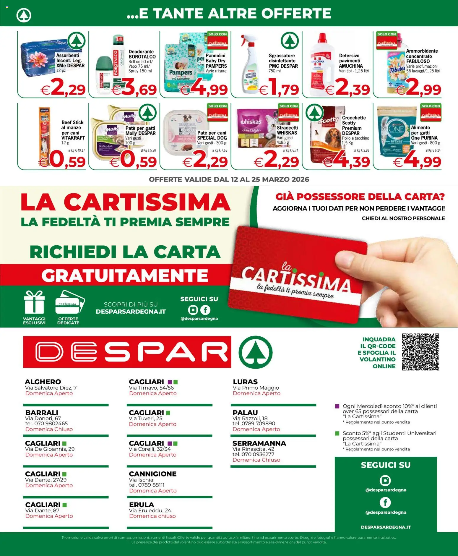 Volantino Despar del 12.03.2026 | Pagina: 4 | Prodotti: Paté, Manzo, Crocchette, Pampers