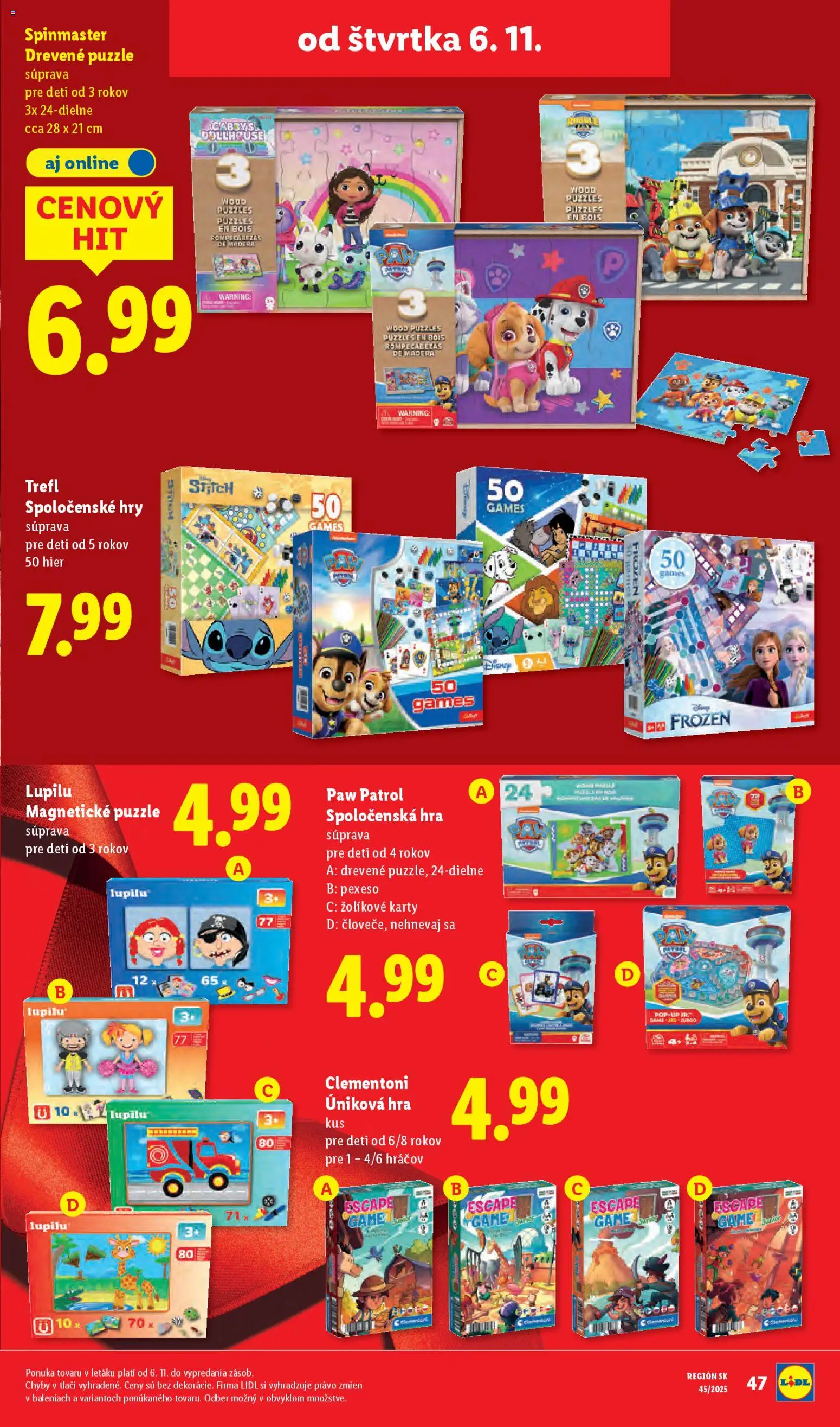 Nové Lidl akcie – leták je platný od 03.11.2025 | Strana: 82 | Produkty: Puzzle, Hra