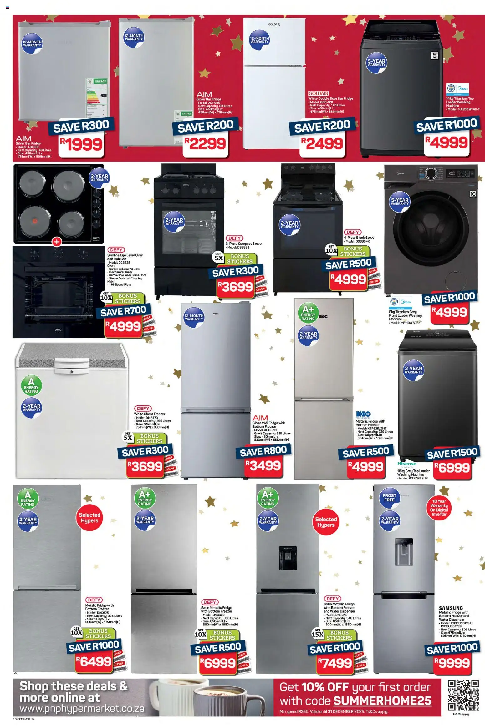 New Pick n Pay catalogue – valid from 15.12.2025 | Page: 10 | Products: Timer, Freezer, Stove, Chest freezer