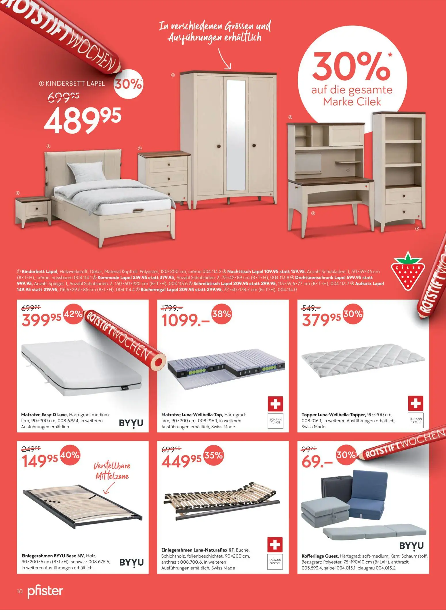 Pfister Aktionen – gültig ab 16.12.2025 | Seite: 10 | Produkte: Kommode, Spiegel, Drehtürenschrank, Creme