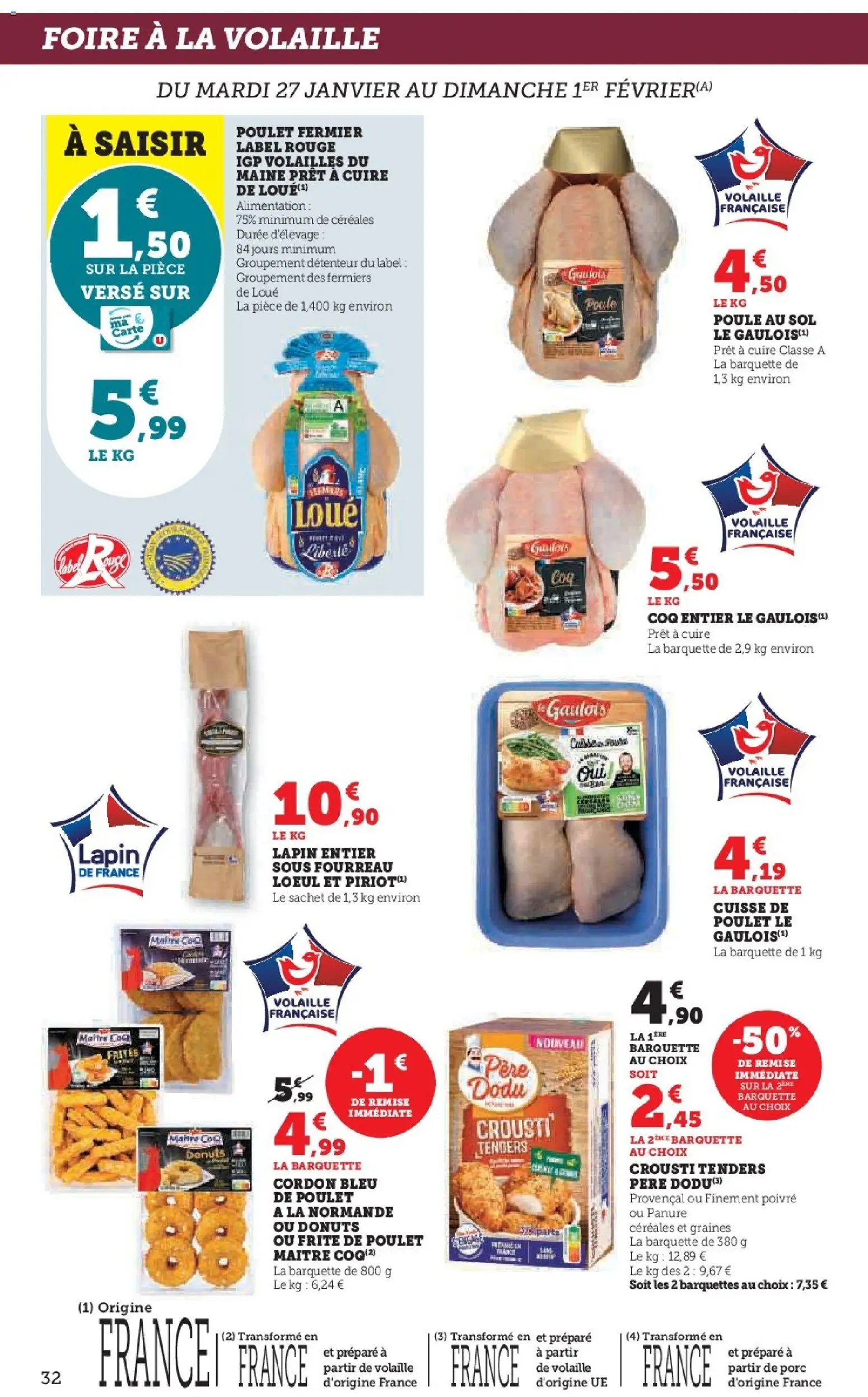 {H1} | Page: 32 | Produits: Frites, Porc, Cordon bleu, Céréales