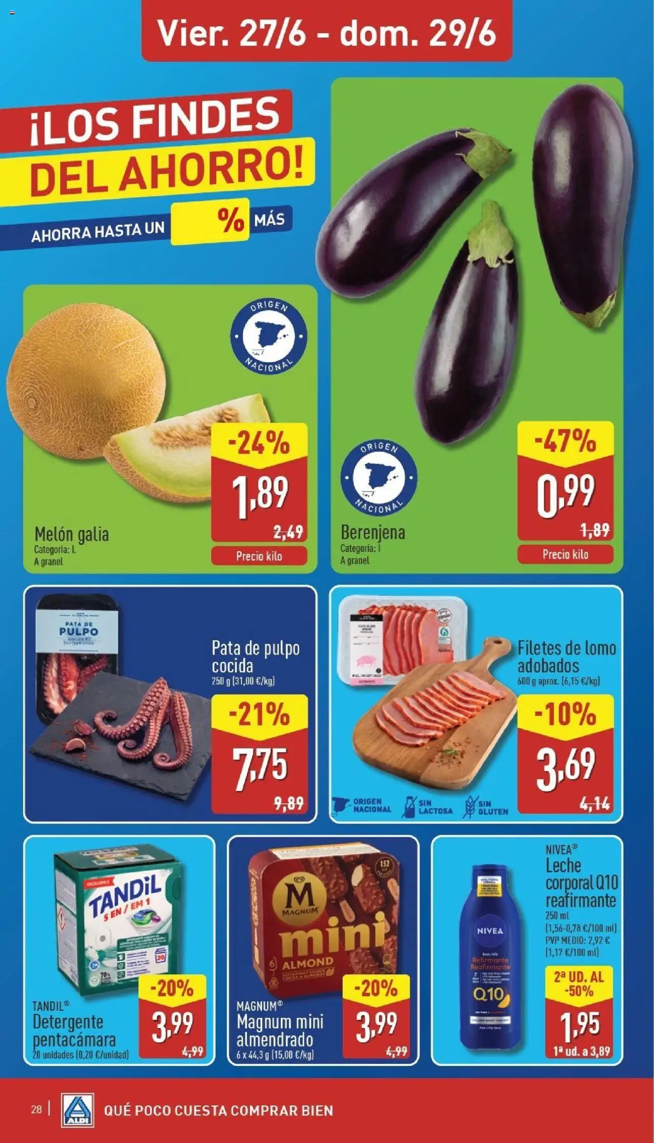 Aldi folleto Península │ válido desde el 23.06.2025 | Página: 28 | Productos: Leche corporal, Detergente, Leche, Body