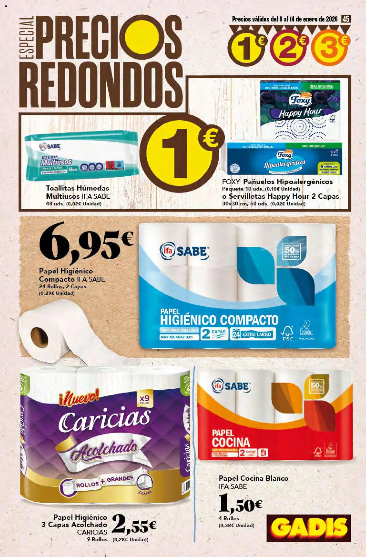 Gadis - folleto │ válido desde el 08.01.2026 | Página: 45 | Productos: Papel higienico, Cocina