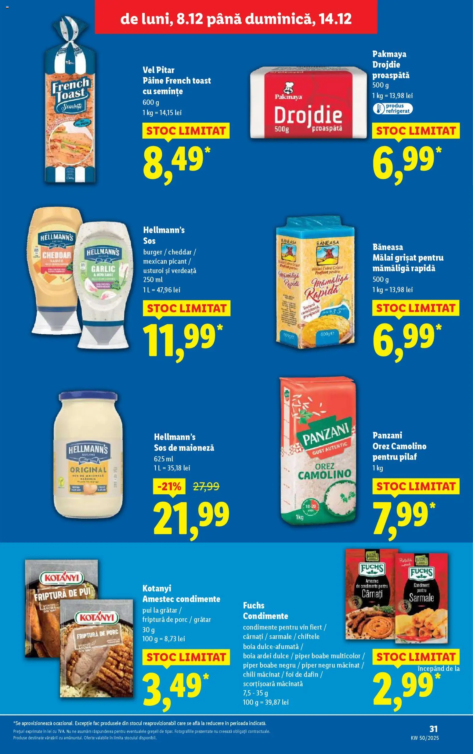 Noul catalog Lidl – valabil de la 08.12.2025 | Pagină: 31 | Produse: Ardei, Burger, Piper, Cârnați