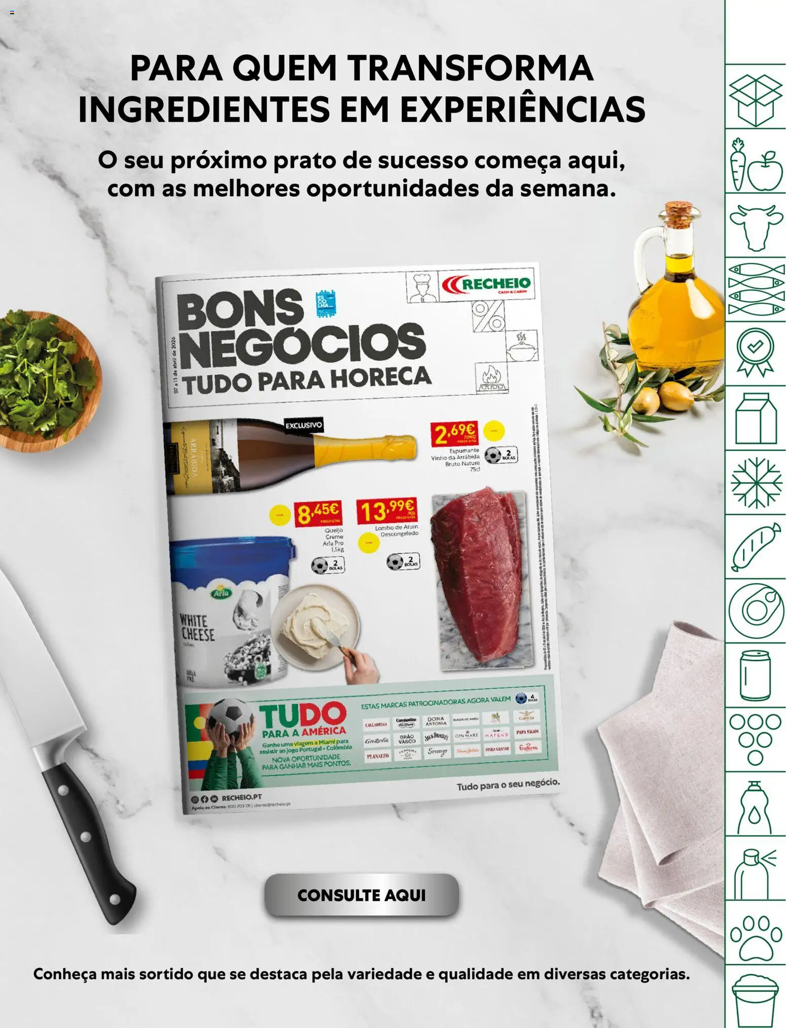 Recheio - Bons Negócios Madeira │ válido de 07.04.2026 | Página: 54 | Produtos: Espumante, Queijo, Vinho, Creme