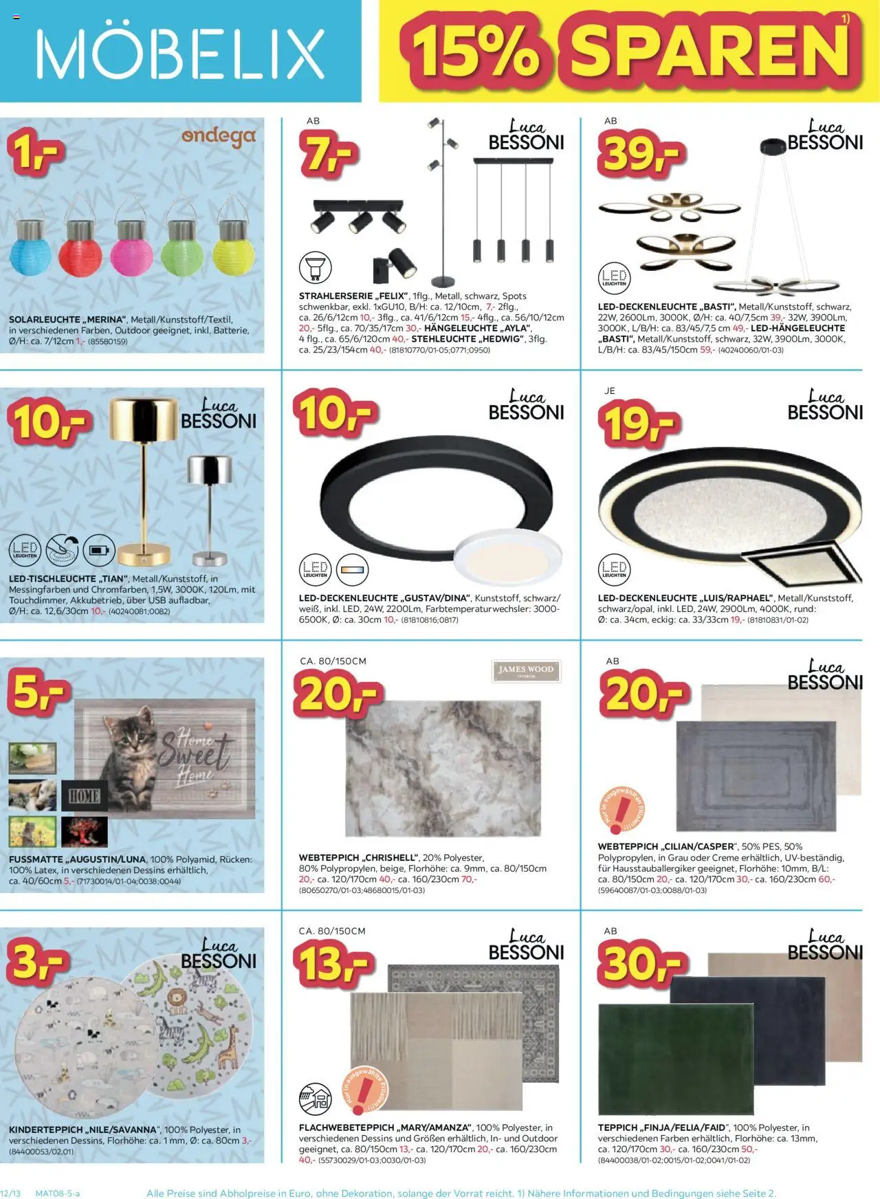 Möbelix Angebote gültig ab 28.07.2025 | Seite: 12 | Produkte: USB, Teppich, Creme