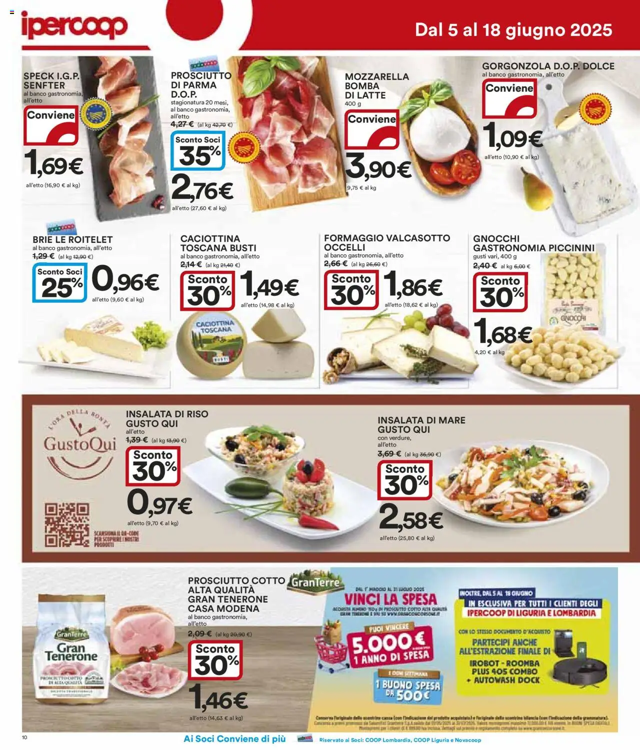 Volantino Ipercoop del 05.06.2025 | Pagina: 10 | Prodotti: Prosciutto di Parma, Prosciutto Cotto, Insalata, Gorgonzola