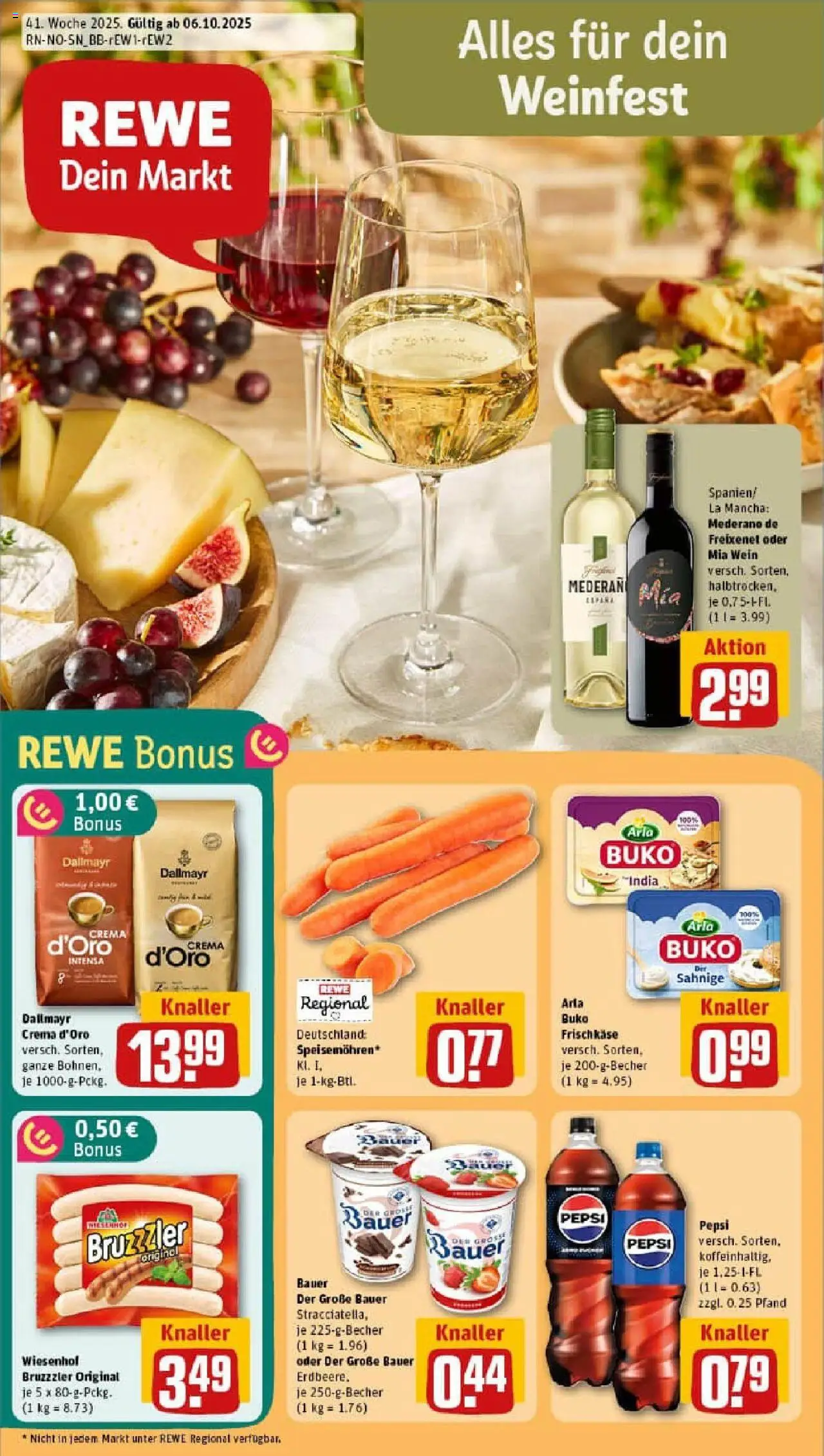 Rewe prospekt Wolfenbüttel	 – gültig ab 06.10.2025 | Seite: 1 | Produkte: Freixenet, Arla buko, Wein, Frischkase
