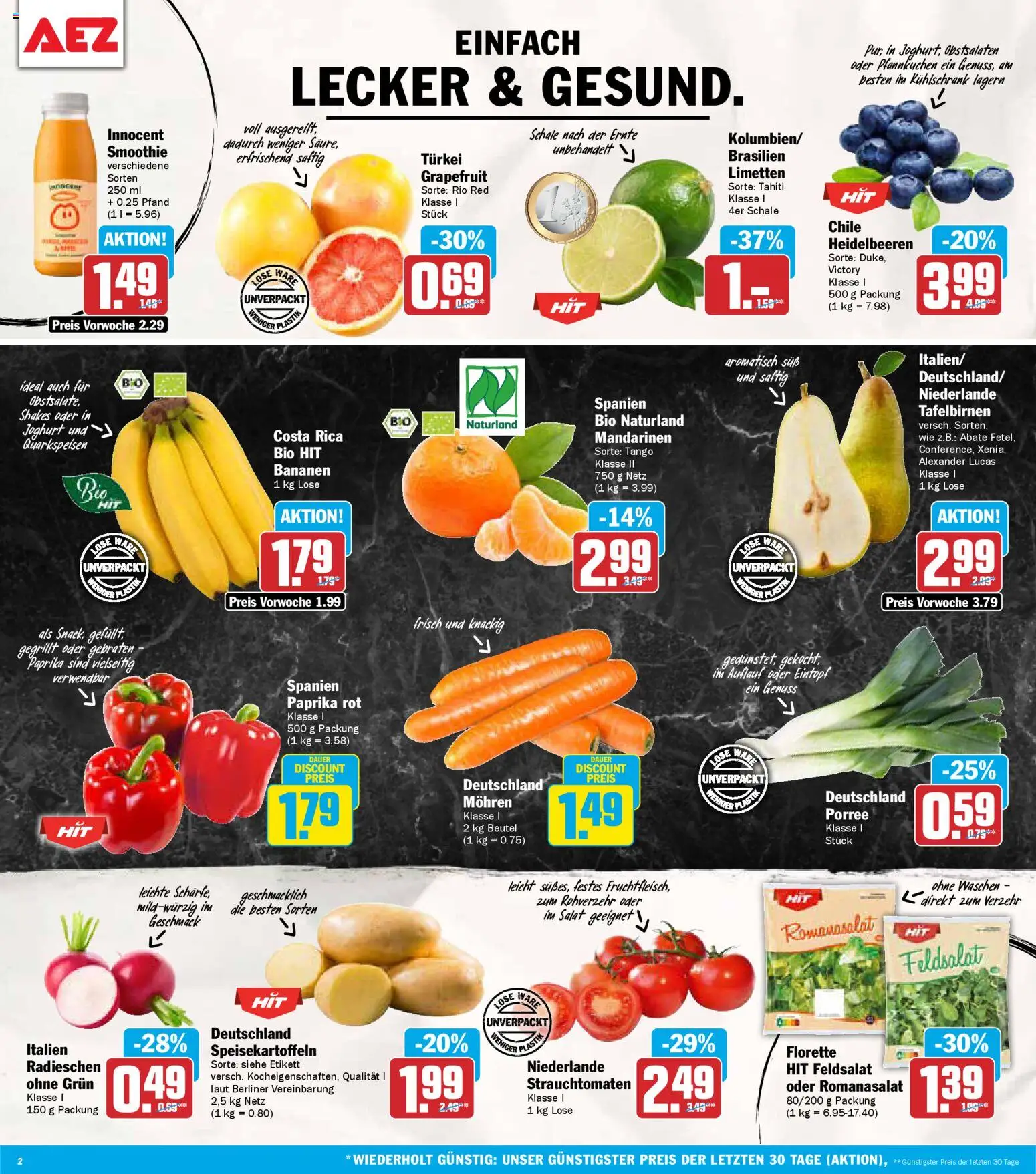 AEZ Prospekt 	 – gültig ab 19.01.2026 | Seite: 2 | Produkte: Limetten, Mohren, Paprika, Salat