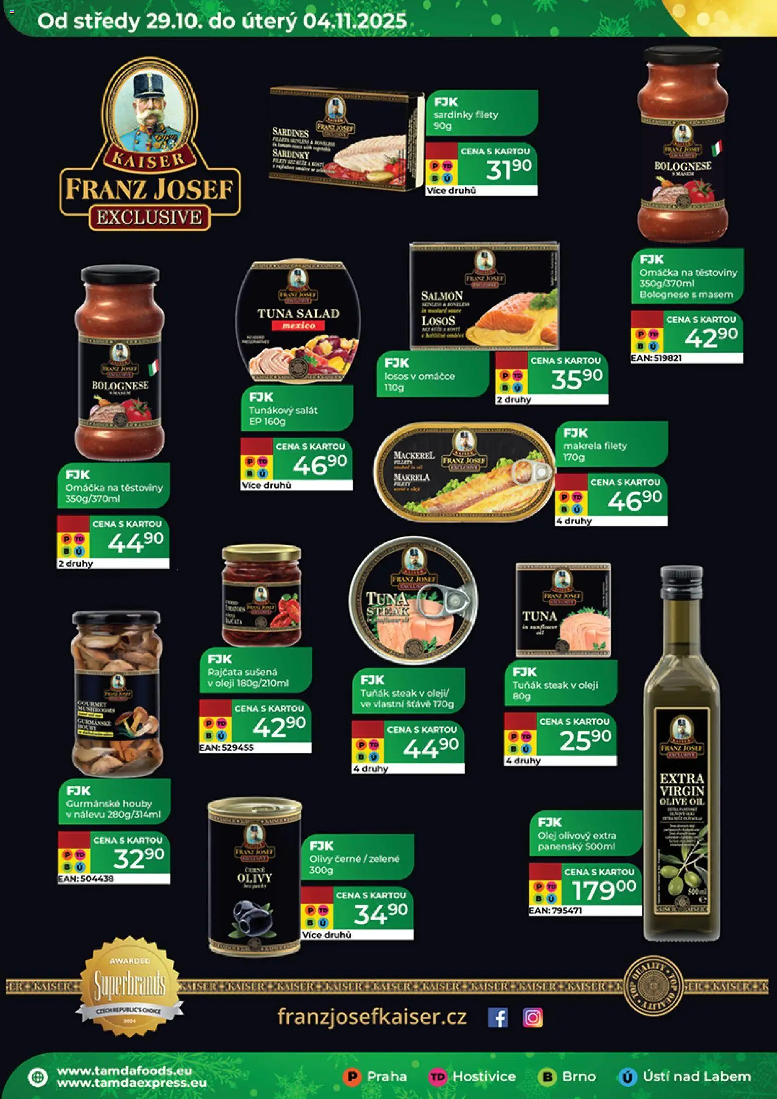 Tamda Foods leták od 29.10.2025 | Strana: 46 | Produkty: Tuňák, Makrela, Olivy, Sardinky