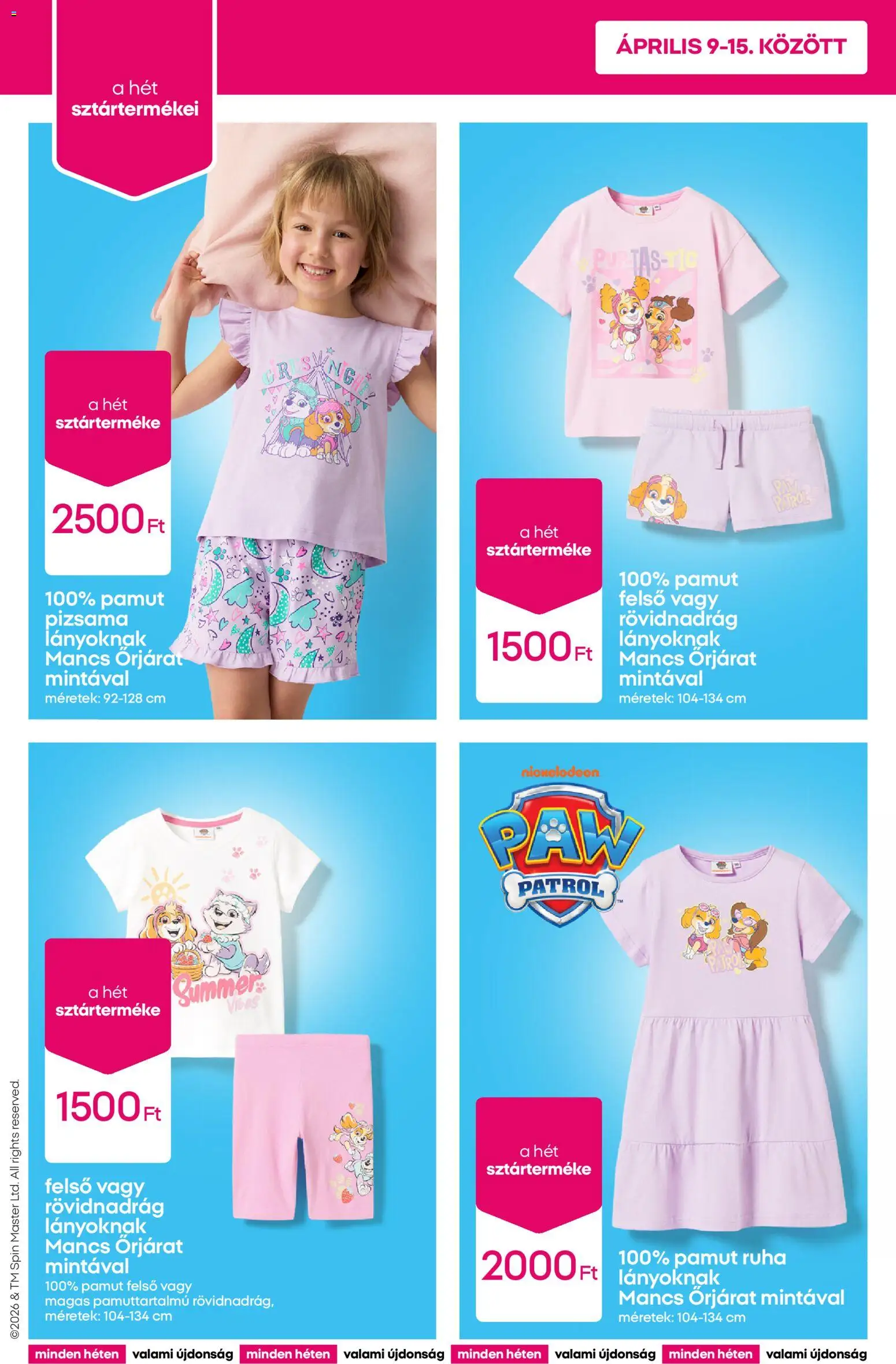 Pepco akciós ujság - amely érvényes a következő dátumtól: 09.04.2026 | Oldal: 2 | Termékek: Ruha, Rövidnadrág, Pizsama