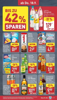 Aldi - ALDI Nord: Wochenangebote – gültig ab 14.09.2025 | Seite: 33 | Produkte: Erdnüsse, Rum, Schweppes, Grapefruit