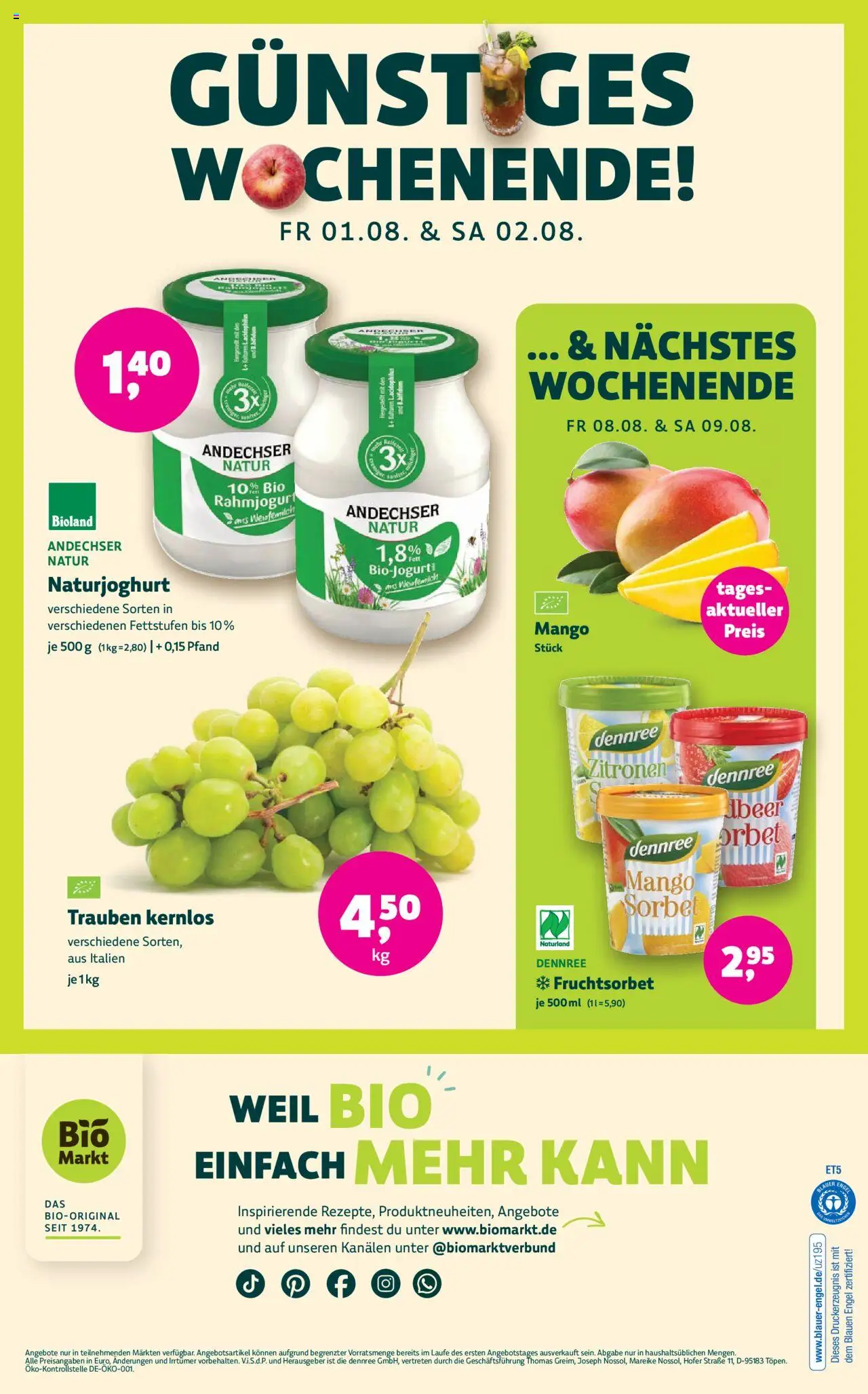 BioMarkt Prospekt - gültig ab dem 30.07.2025 | Seite: 12 | Produkte: Trauben, Mango, Zitronen