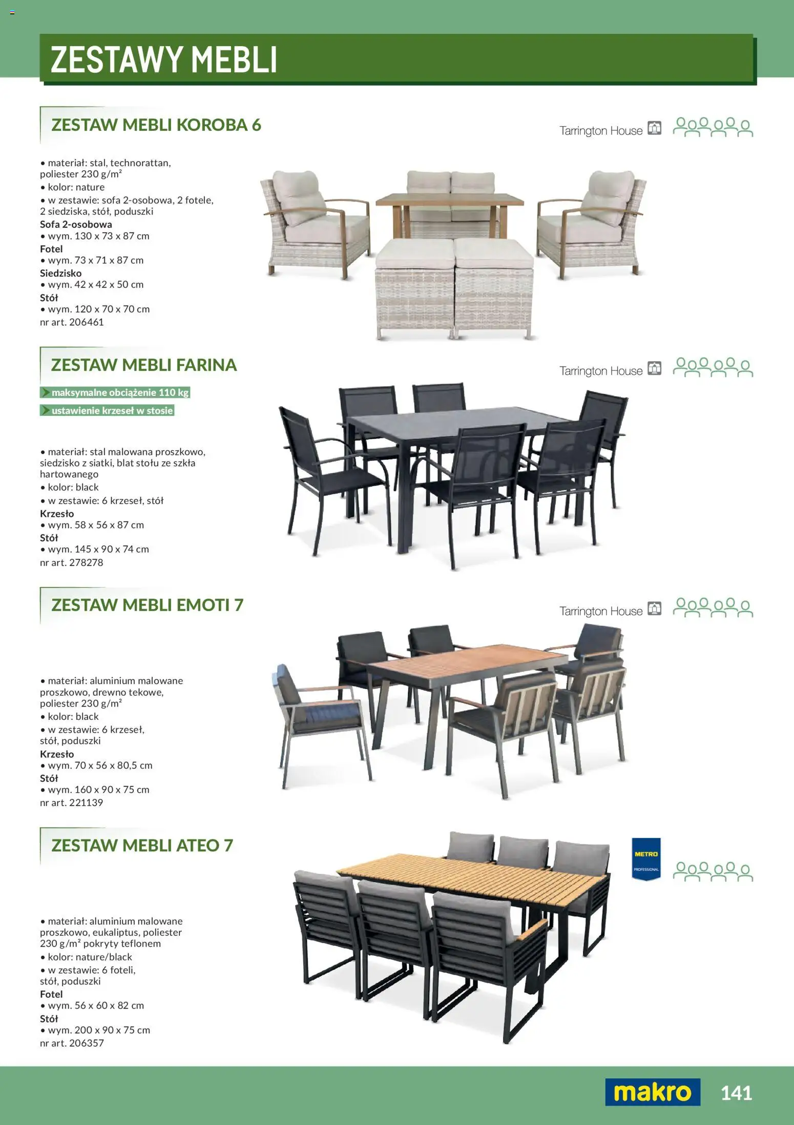 Makro Gazetka - Profesjonalna Gastronomia od 01.02.2026 | Strona: 141 | Produkty: Sofa, Fotel, Stół, Krzesło