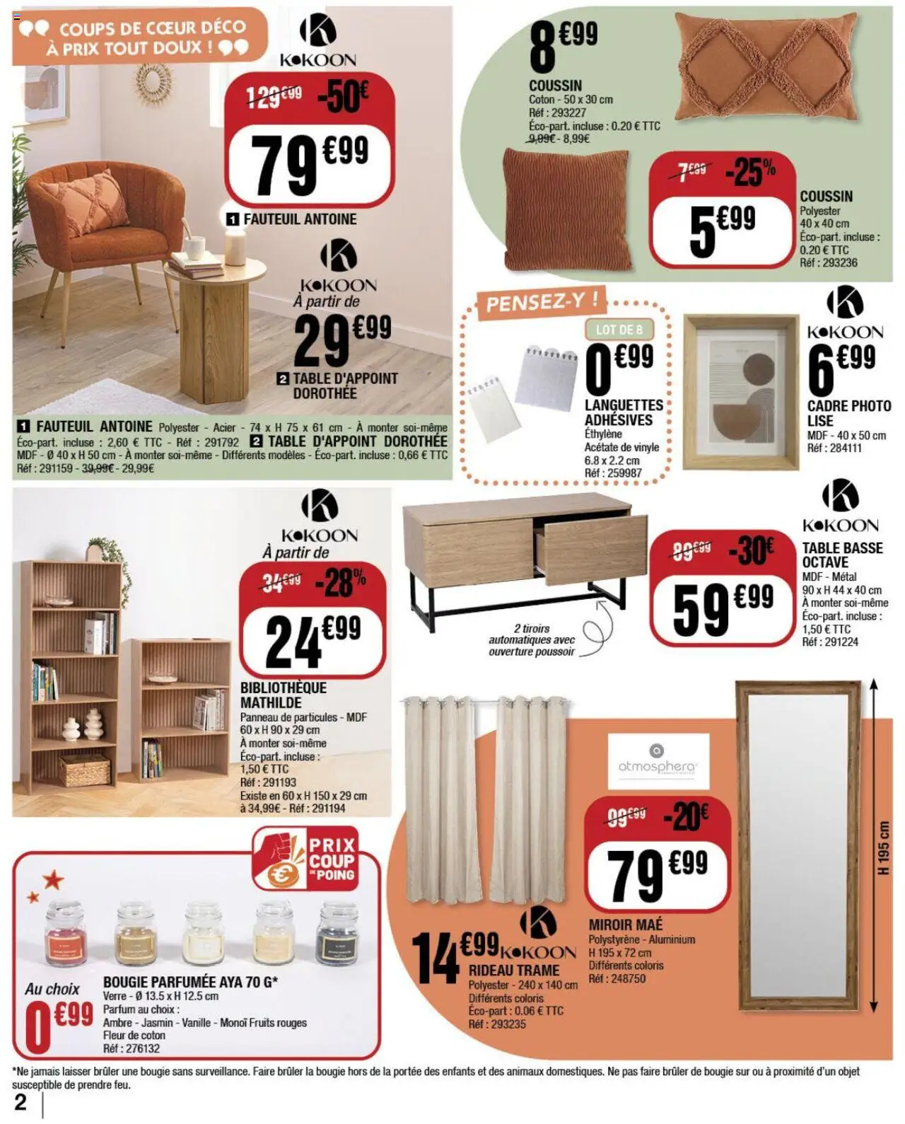  | Page: 2 | Produits: Fauteuil, Table basse, Tiroirs, Miroir
