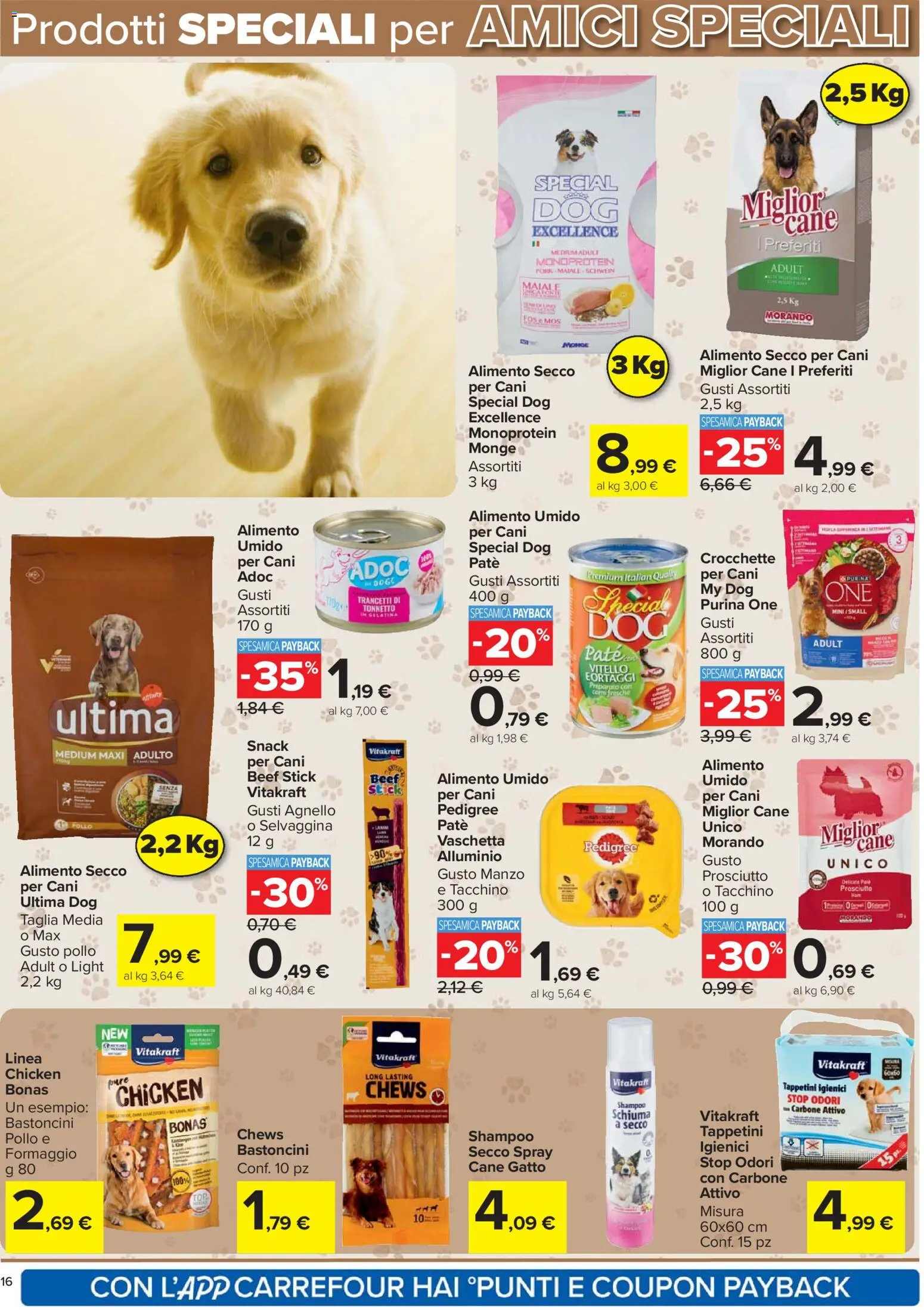 Volantino Carrefour del 21.04.2026 | Pagina: 16 | Prodotti: Maiale, Prosciutto, Crocchette, Alluminio