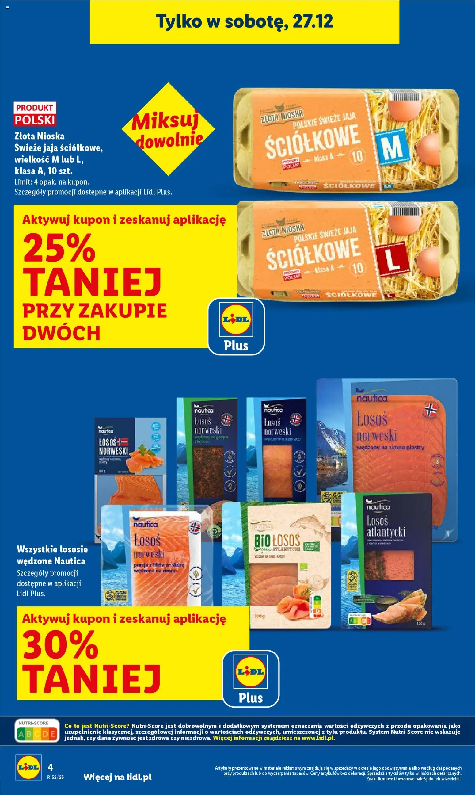 Lidl Gazetka od 27.12.2025 | Strona: 4 | Produkty: Łosoś atlantycki, Łosoś, Łosoś norweski, Jaja