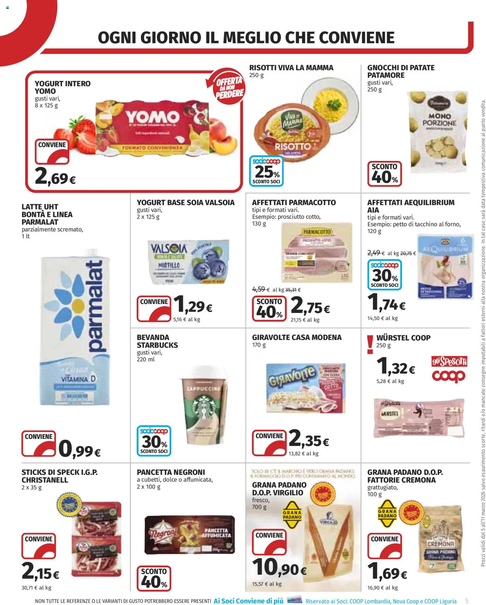 Volantino COOP del 05.03.2026 | Pagina: 5 | Prodotti: Patate, Wurstel, Data, Gnocchi