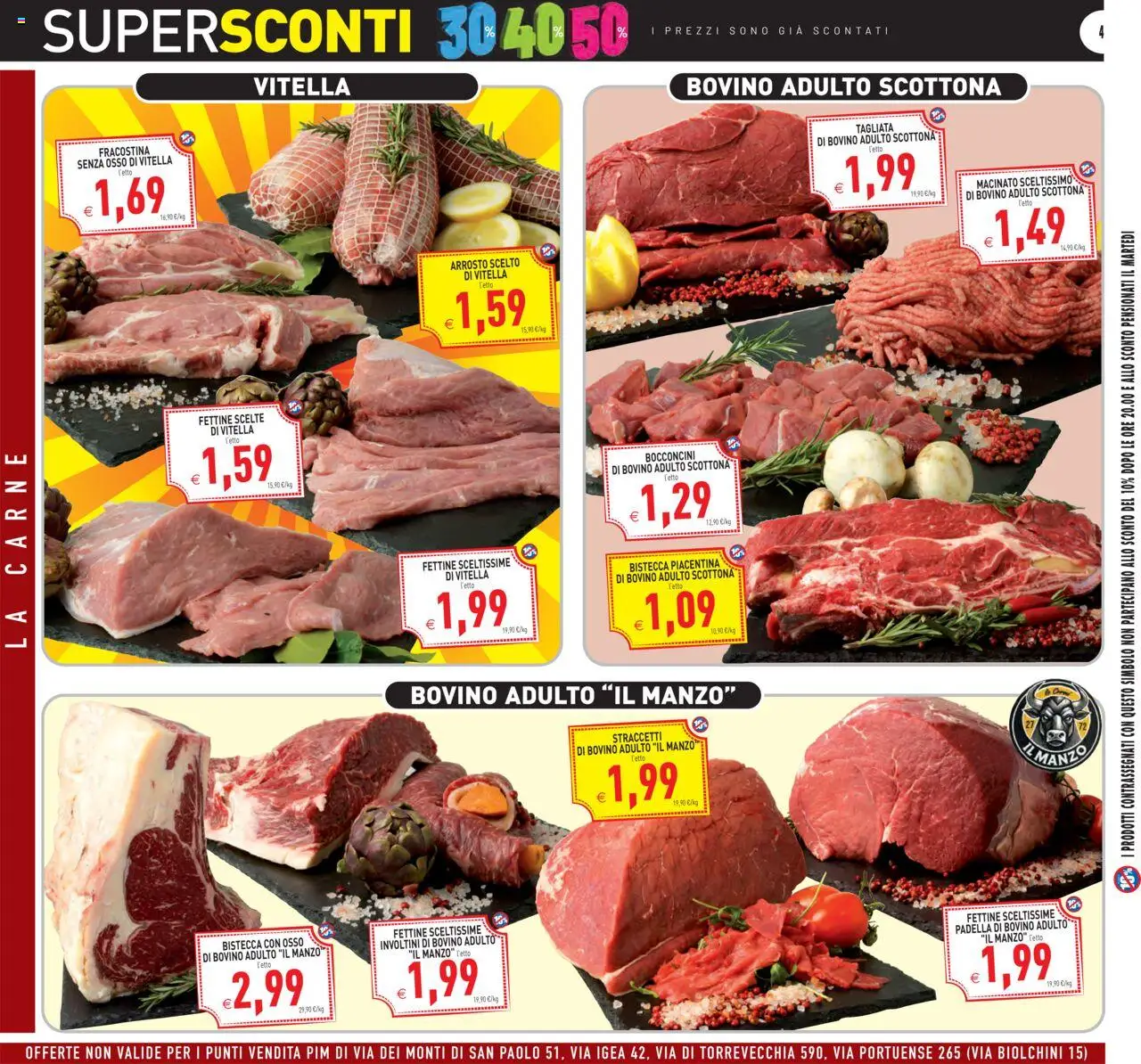 Volantino PIM Supermercati del 27.08.2025 | Pagina: 4 | Prodotti: Arrosto, Manzo, Padella, Macinato