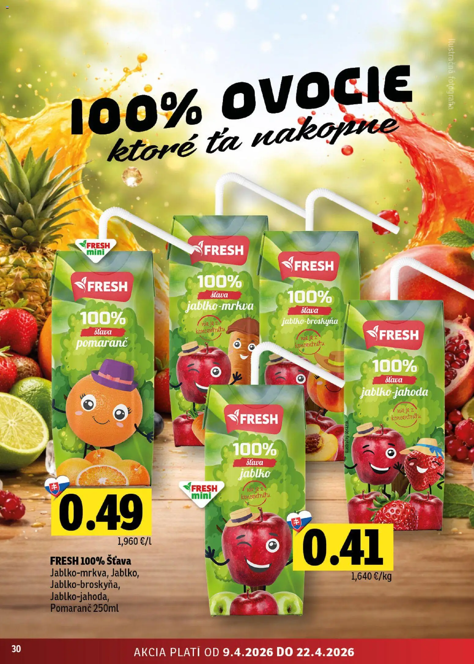Nové Fresh akcie – leták je platný od 09.04.2026 | Strana: 30 | Produkty: Ovocie