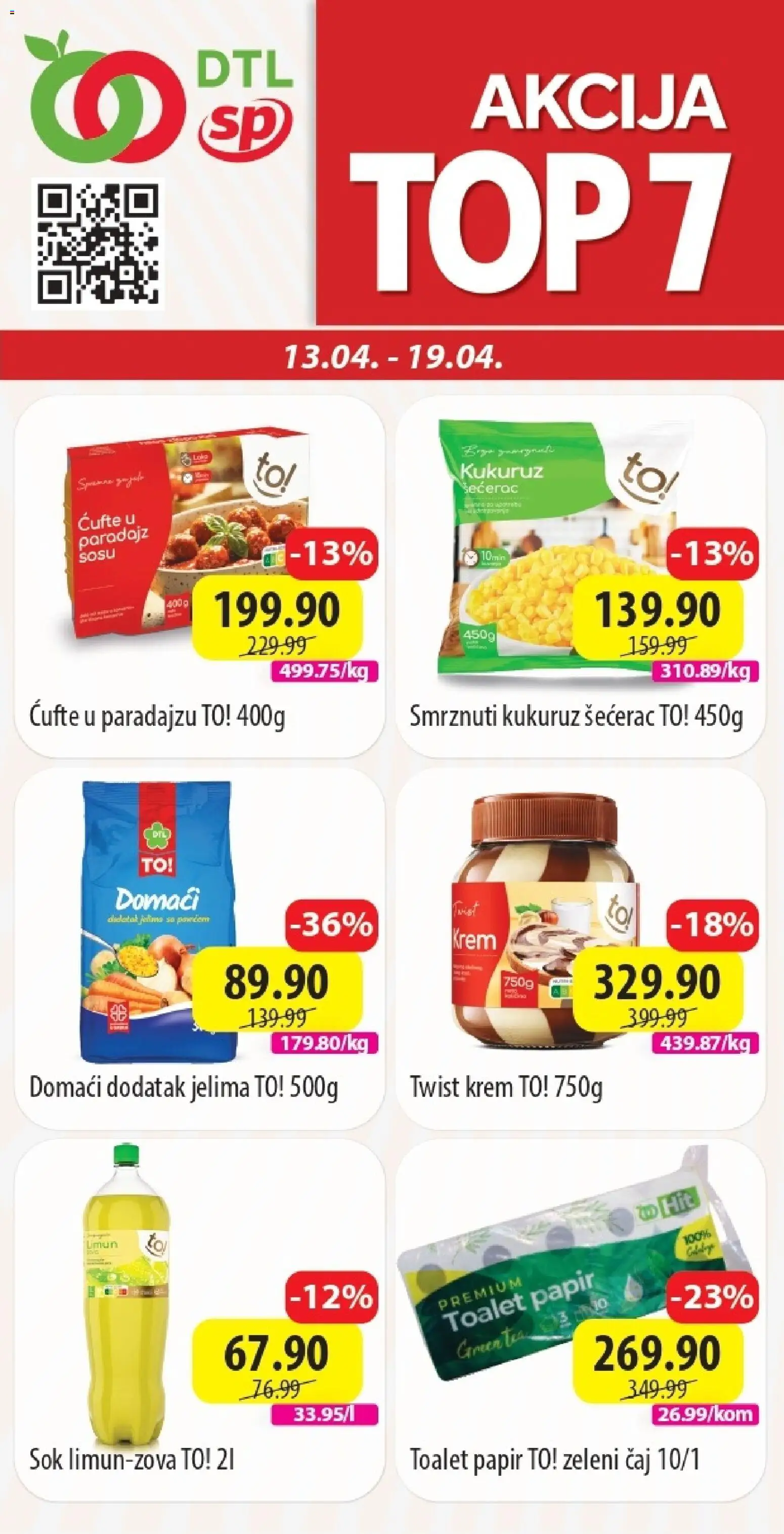 Senta Promet katalog - važi od 13.04.2026 | Strana: 1 | Proizvode: Toalet papir, Kukuruz šećerac, Kukuruz, Čaj