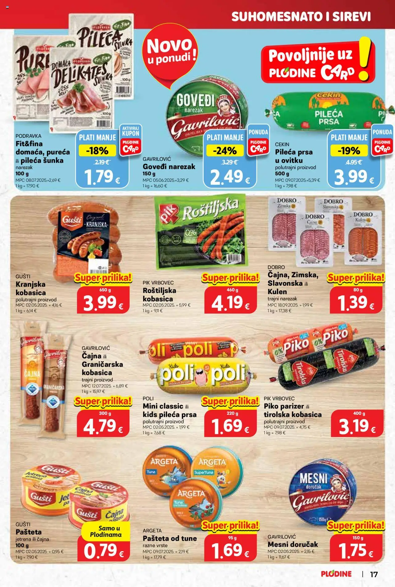 Plodine katalog | vrijedi od 15.10.2025 | Stranica: 19 | Proizvodi: Šunka, Podravka, Narezak, Pileća prsa