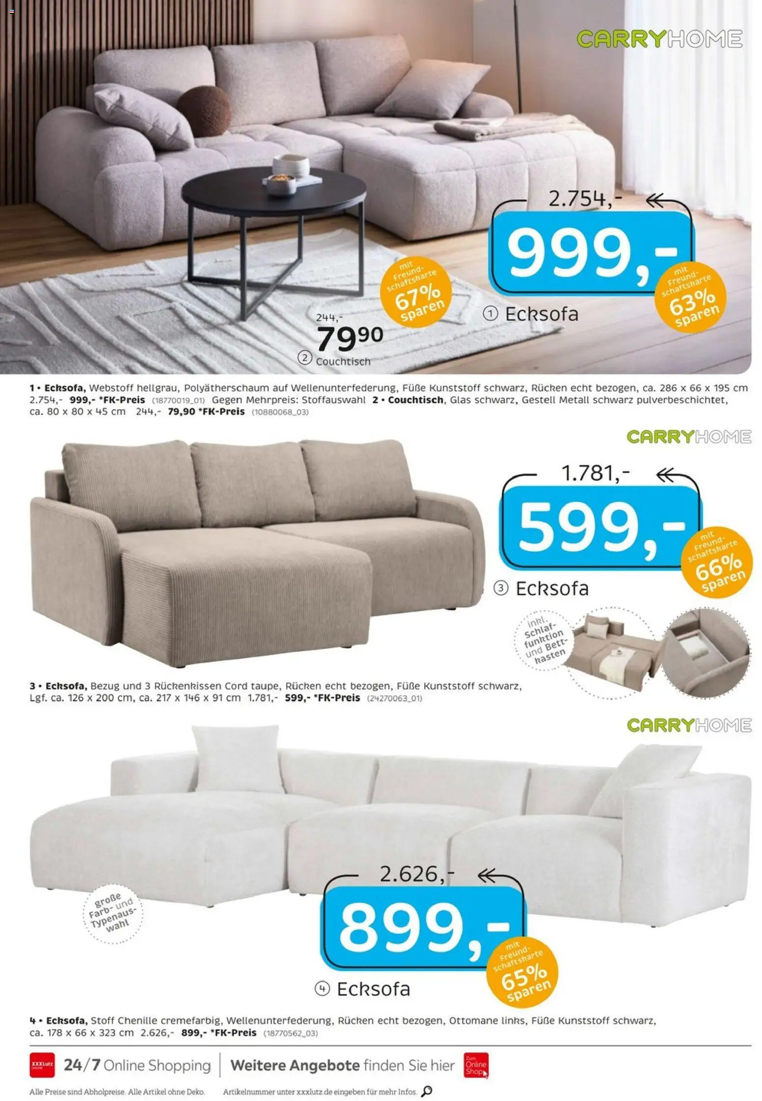 XXXL Lutz Junges Wohnen – gültig ab 30.11.2025 | Seite: 6 | Produkte: Ecksofa, Bett, Couchtisch