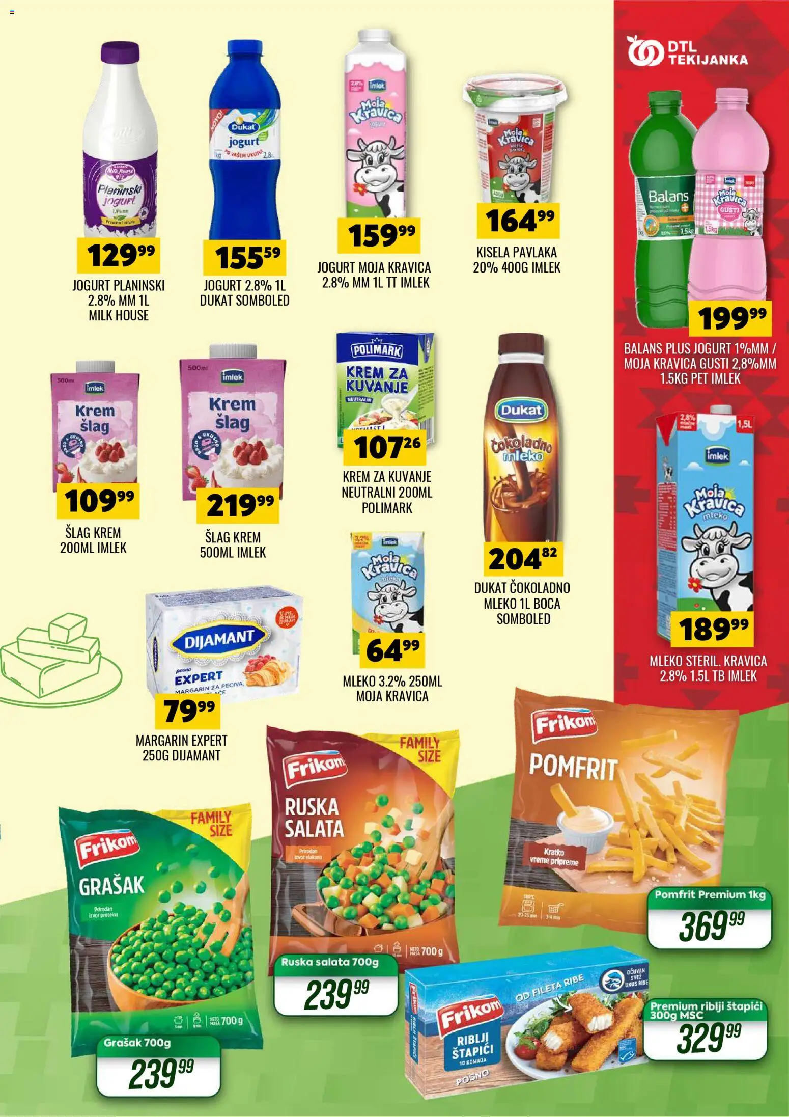 Tekijanka katalog - važi od 03.12.2025 | Strana: 5 | Proizvode: Čokoladno mleko, Grašak, Jogurt, Pavlaka