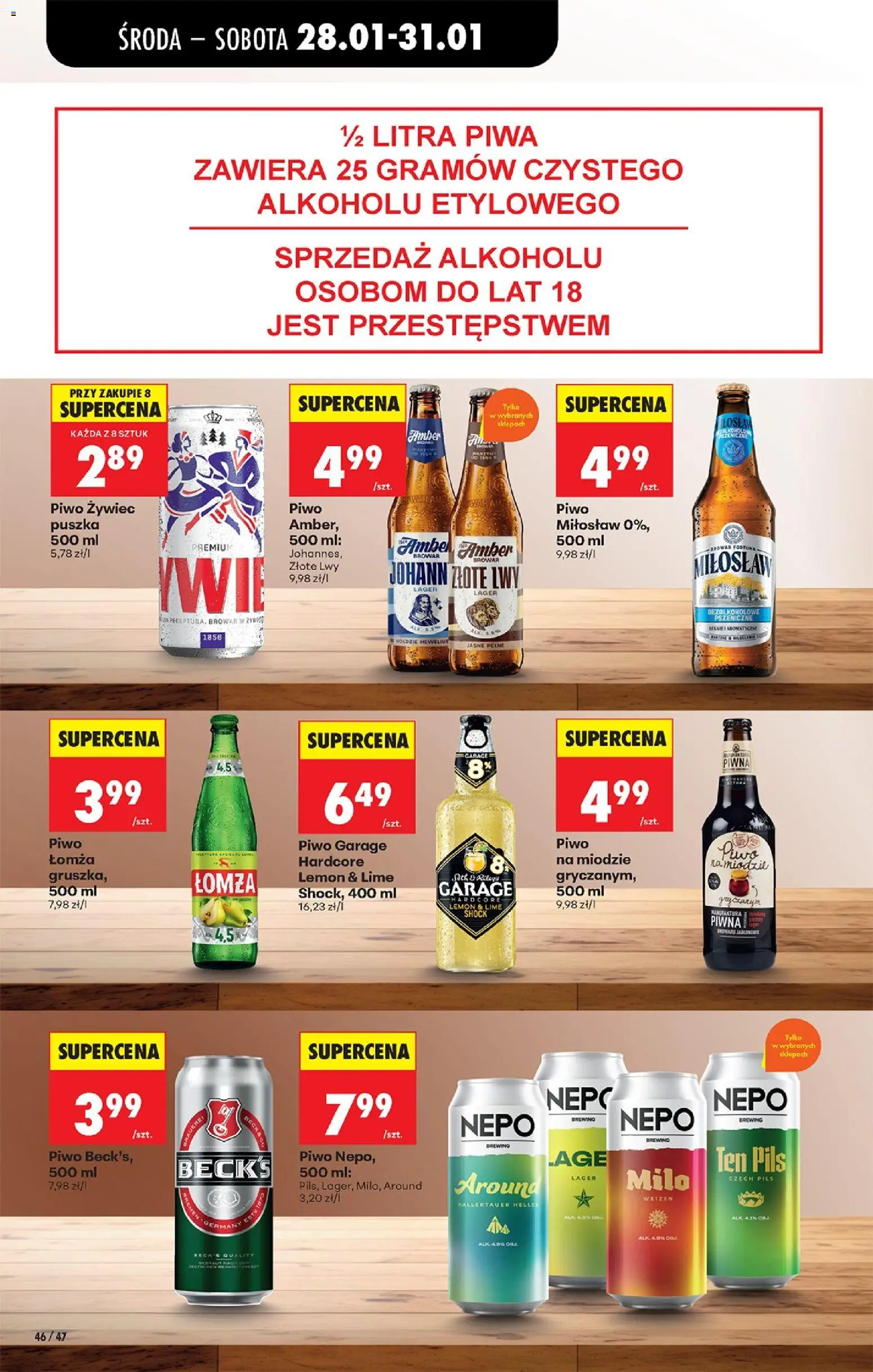 Biedronka gazetka - Oferta w tym tygodniu od 28.01.2026 | Strona: 52 | Produkty: Gruszka, Piwo na miodzie gryczanym, Piwo