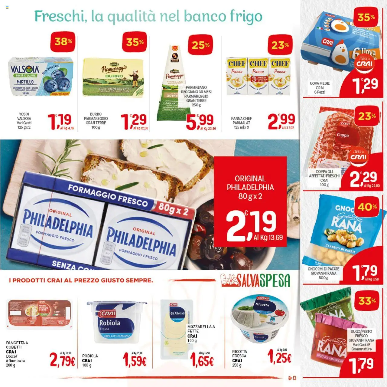 Volantino CRAI del 21.08.2025 | Pagina: 13 | Prodotti: Panna, Patate, Formaggio, Burro