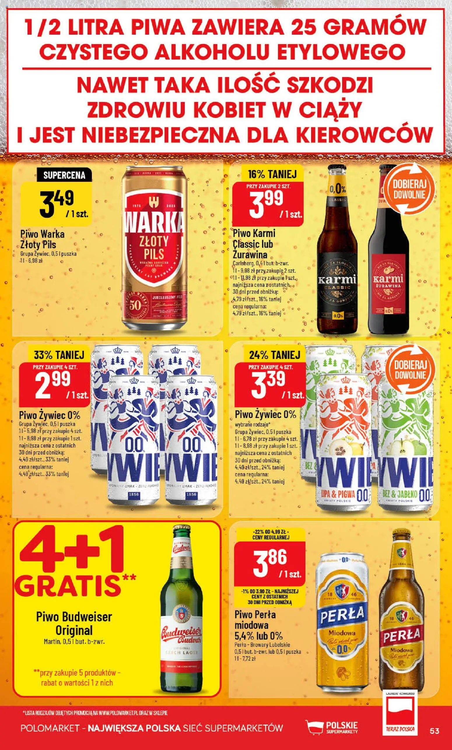 POLOmarket Gazetka od 27.12.2025 | Strona: 53 | Produkty: Warka, Piwo Warka, Żurawina, Kwiaty