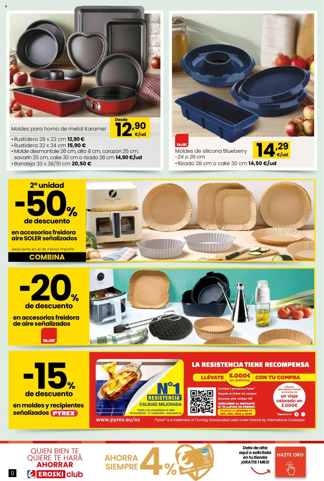 Eroski - Oh! Qué chef │ válido desde el 09.10.2025 | Página: 8 | Productos: Té, Horno, Freidora, Bandeja