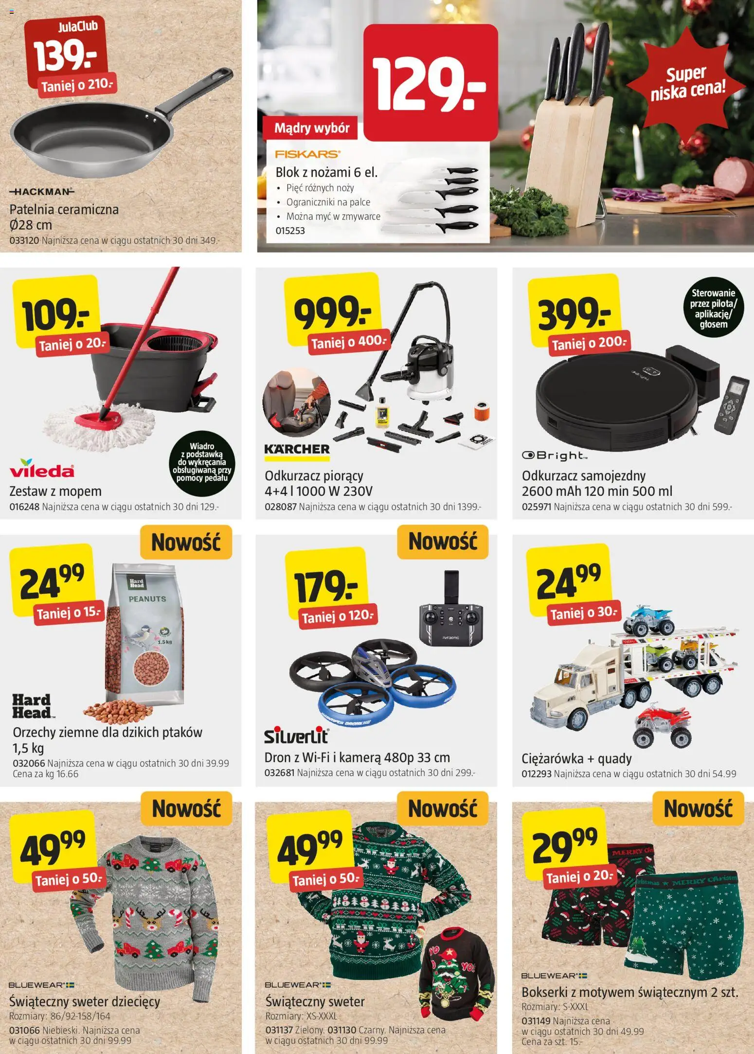 Jula Gazetka od 02.12.2025 | Strona: 3 | Produkty: Sweter, Odkurzacz, Patelnia, Orzechy