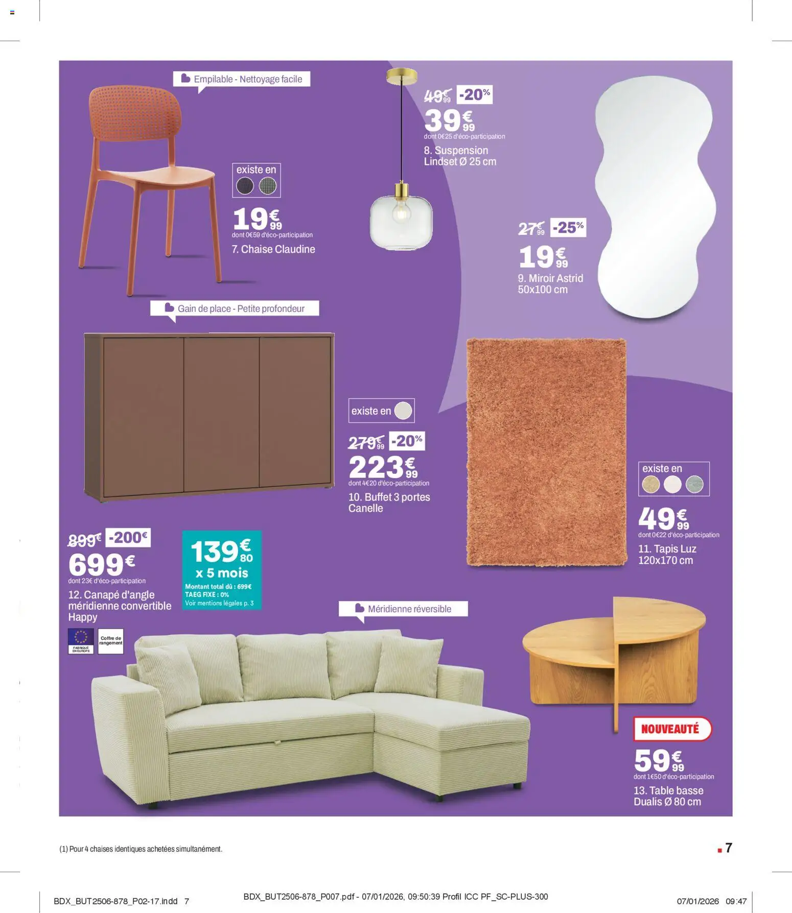 {H1} | Page: 7 | Produits: Suspension, Canapé, Chaise, Portes