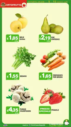 Anteprima del volantino Primo Prezzo volantino valido a partire dal 05.03.2026 | Pagina: 30 | Prodotti: Mele, Fragole, Sedano, Funghi