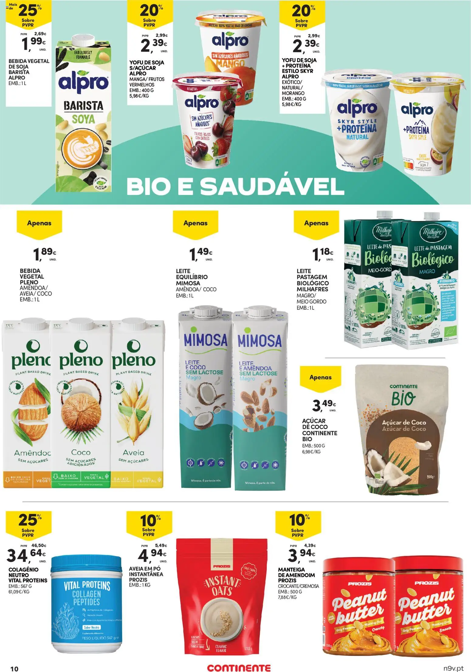 Continente - Açores │ válido de 05.03.2026 | Página: 10 | Produtos: Soja, Aveia, Leite, Bebida