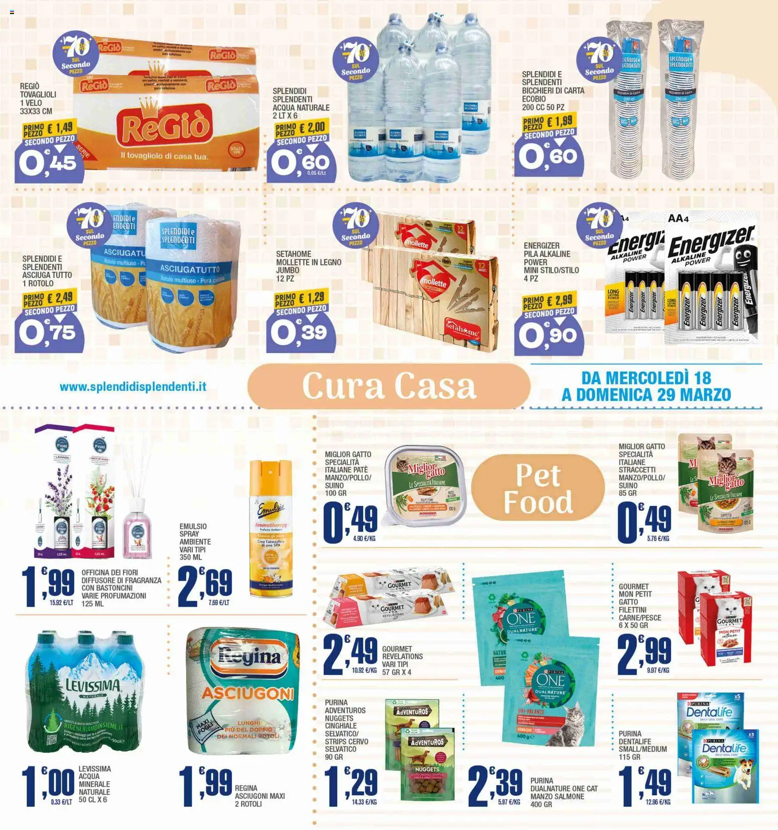 Volantino Splendidi e Splendenti del 18.03.2026 | Pagina: 11 | Prodotti: Salmone, Suino, Acqua naturale, Fragranza