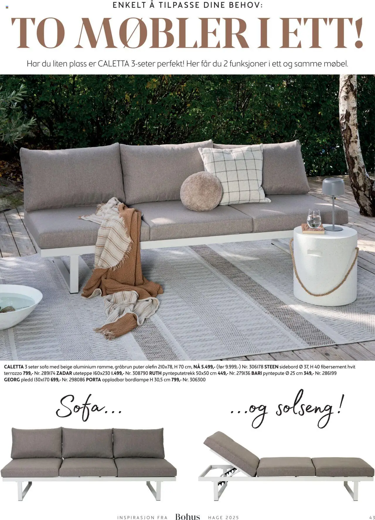  | Side: 43 | Produkter: Pledd, Solseng, Pyntepute, Sofa
