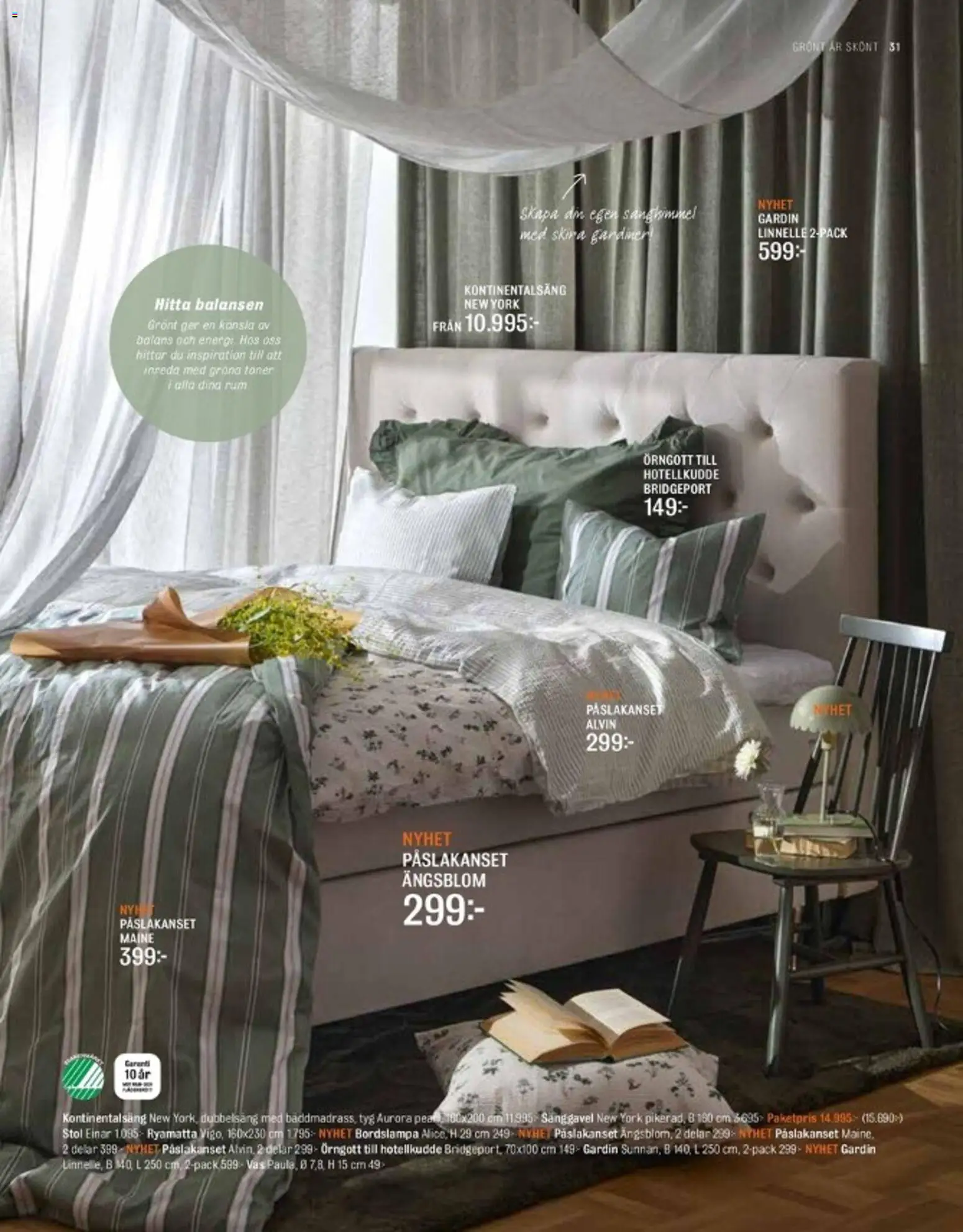 Mio reklamblad aktuell från 01.03.2026 | Sida: 31 | Produkter: Påslakanset, Gardin, Sänggavel, Vas