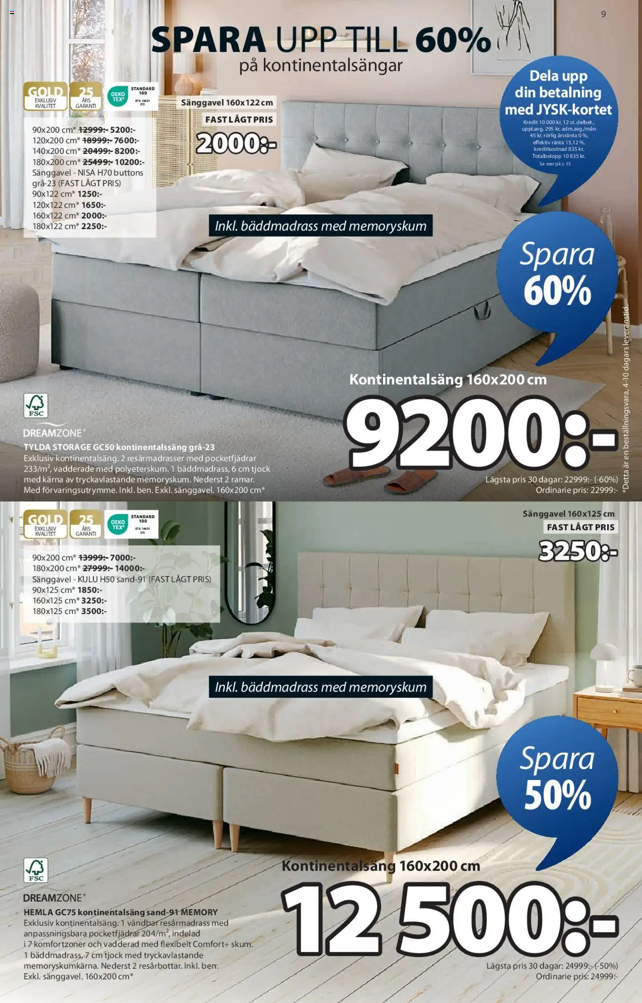 JYSK reklamblad aktuell från 18.08.2025 | Sida: 10 | Produkter: Bäddmadrass, Resårmadrass, Sänggavel