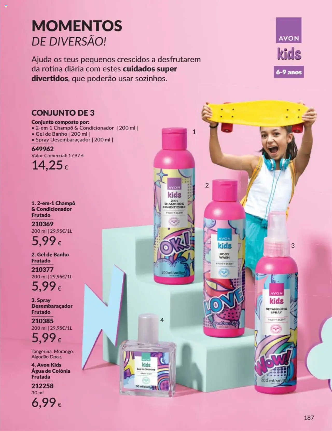 Catálogo Avon Campanha 6 │ válido de 01.06.2025 | Página: 187 | Produtos: Agua, Algodão, Shampoo, Gel de banho