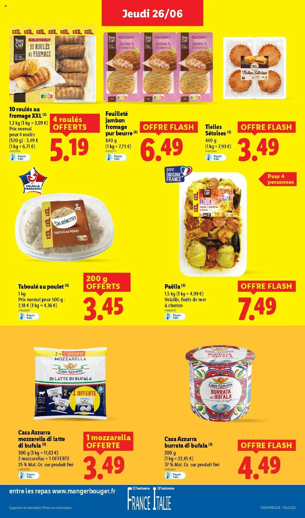  | Page: 15 | Produits: Fruits de mer, Beurre, Burrata, Porc