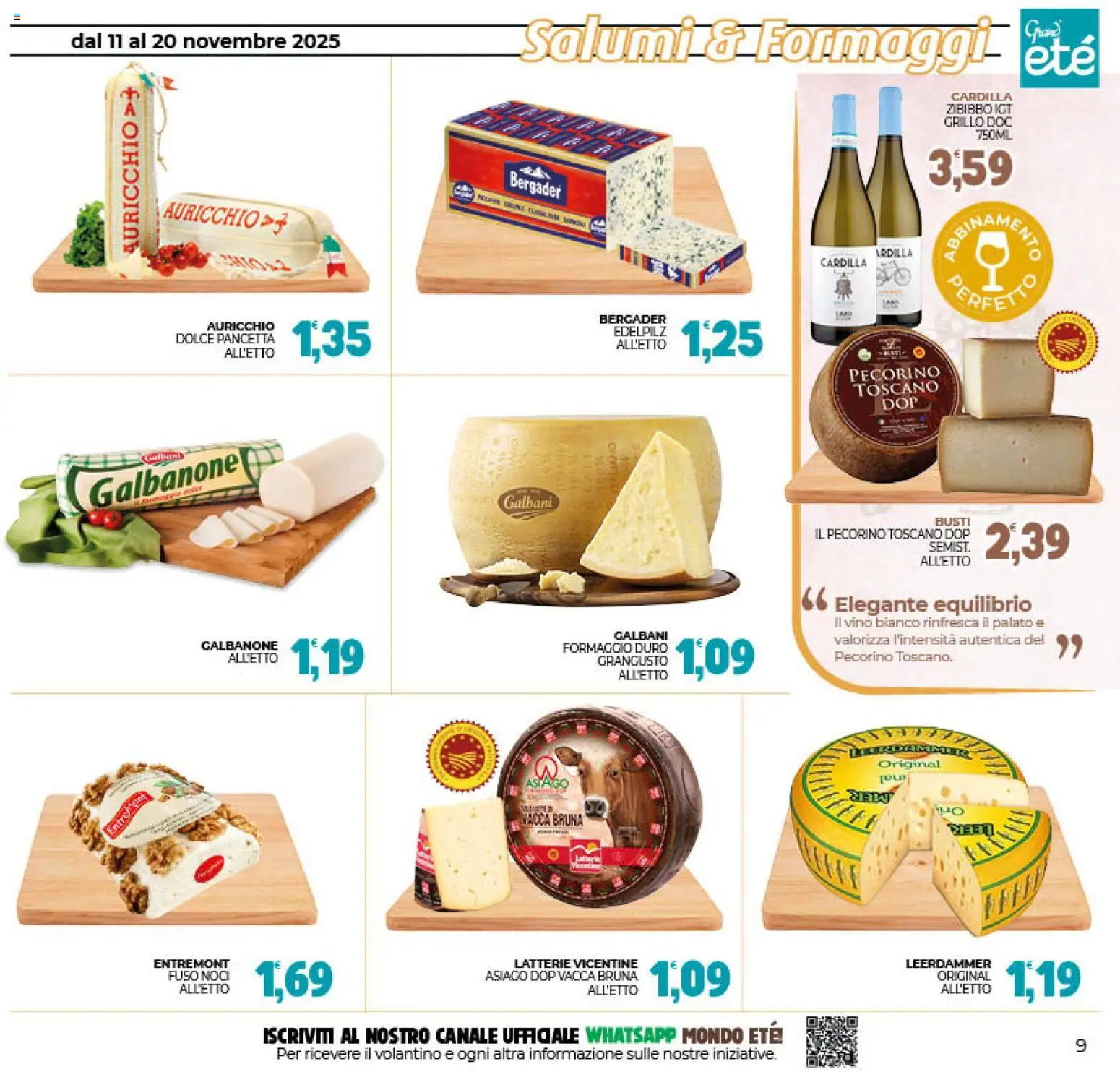 Volantino Eté del 11.11.2025 | Pagina: 9 | Prodotti: Pancetta, Vino, Pecorino, Vino bianco