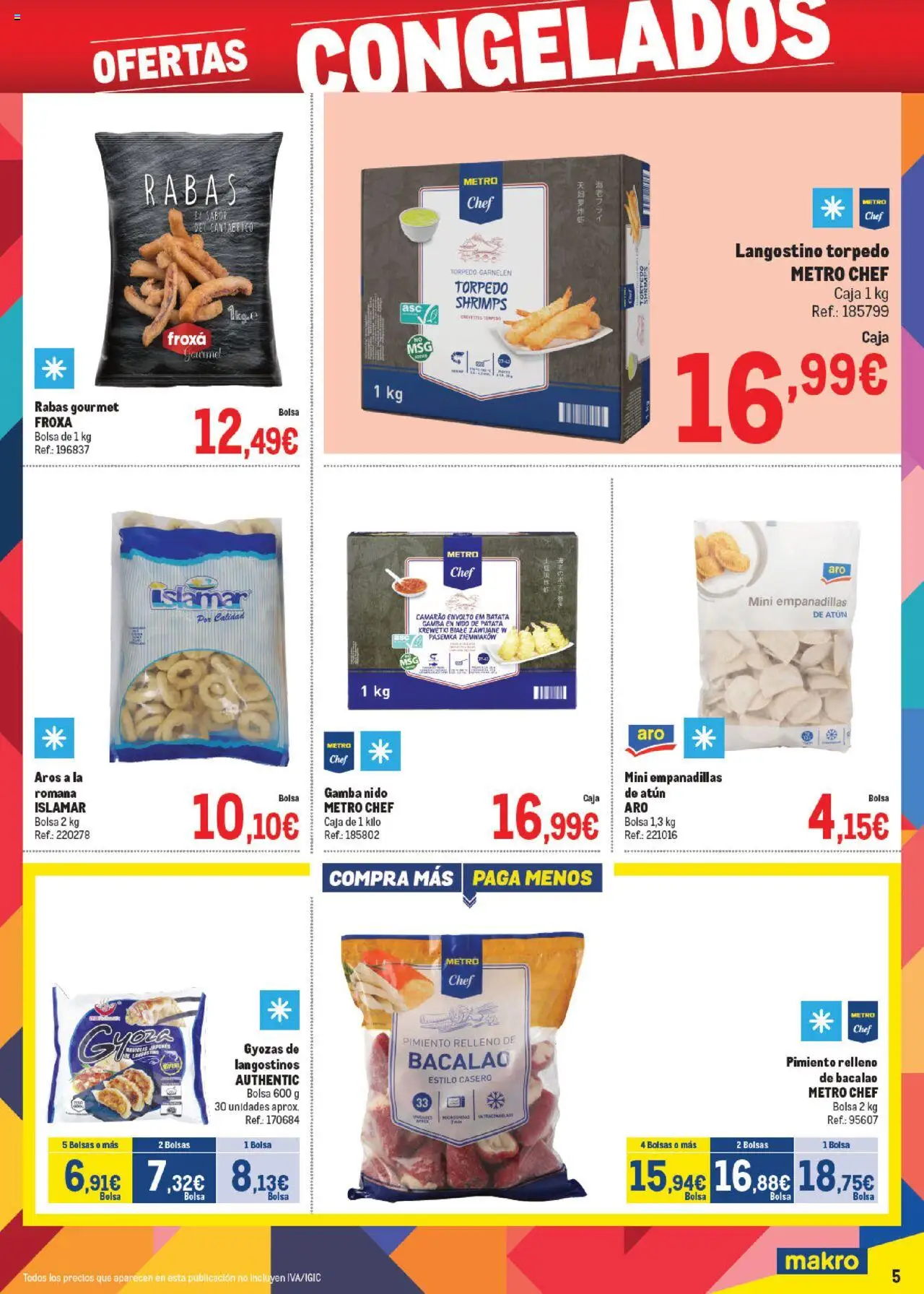 Makro - Precios Cataluña │ válido desde el 06.10.2025 | Página: 5 | Productos: Κάδος απορρυμάτων, Bolsa, Langostino, Gamba
